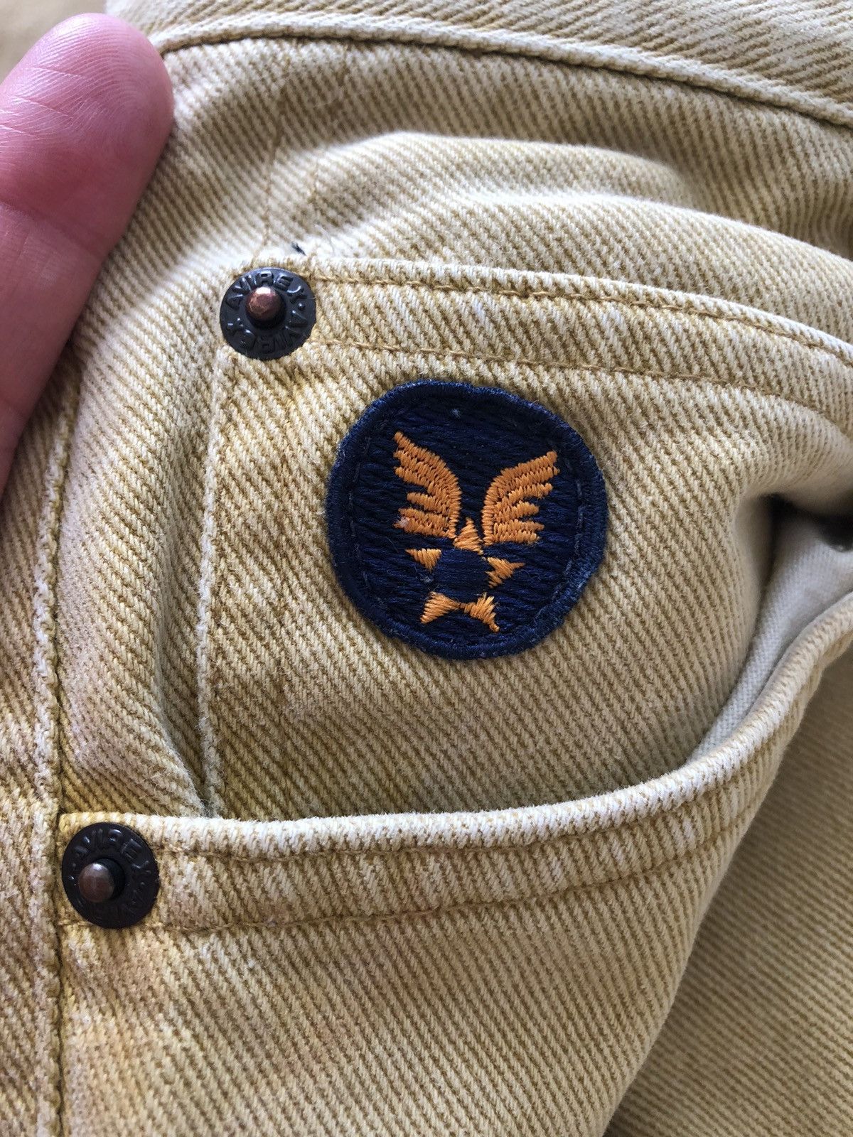 Avirex × Vintage RARE AVIREX USA MADE IN ITALY VINTAGE YELLOW DENIM PANTS Size US 28 / EU 44 - 8 Thumbnail