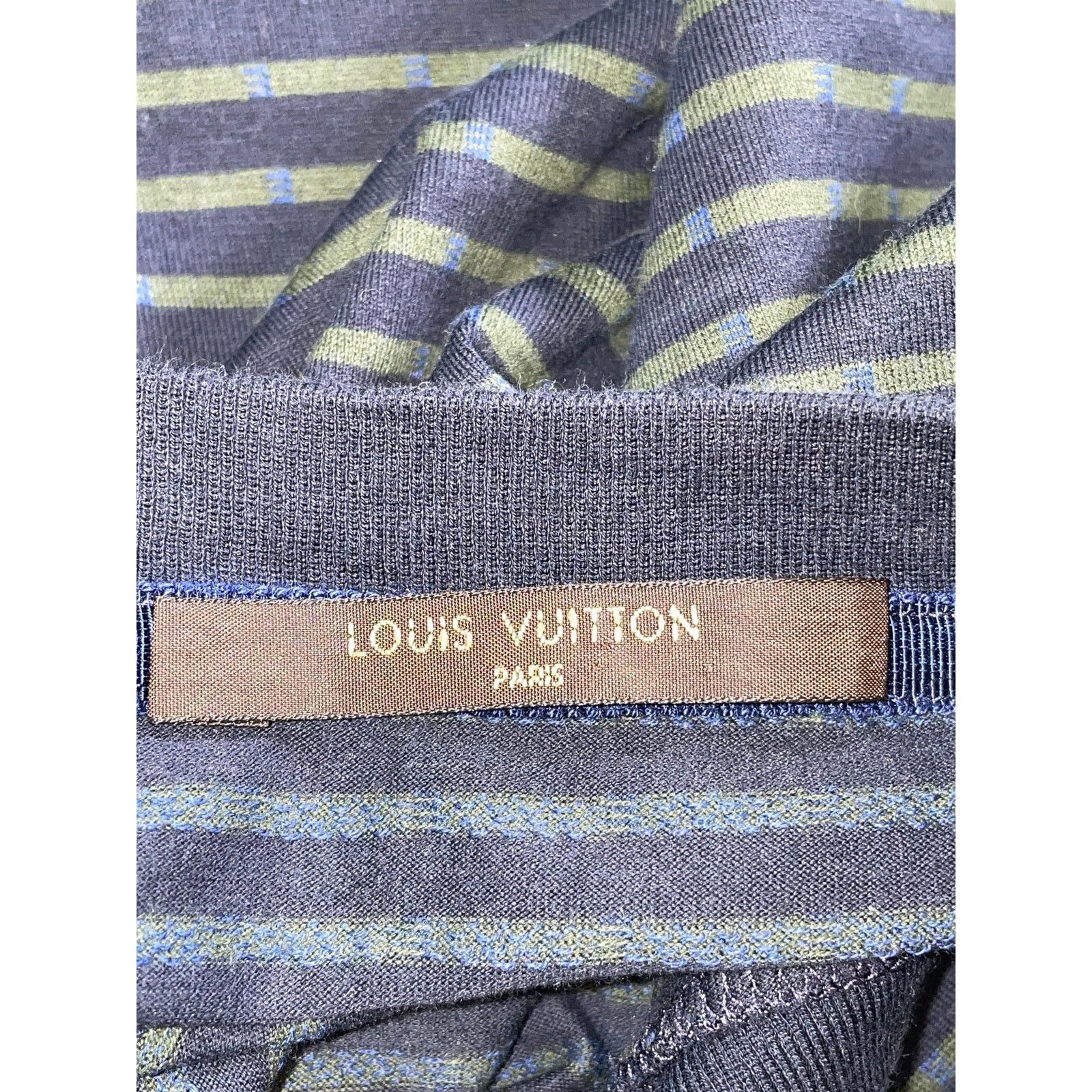 Louis Vuitton Louis Vuitton Striped V Green & Blue Tee Size US XXL / EU 58 / 5 - 5 Thumbnail