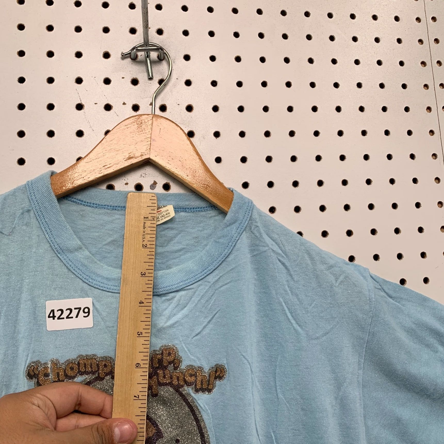 Vintage VTG Gold Rush Shirt Mens Large Blue Cotton 70s Vintage T-Shirt Crew Neck Short Sleeve Made USA 20x26 Mens Size US L / EU 52-54 / 3 - 4 Thumbnail