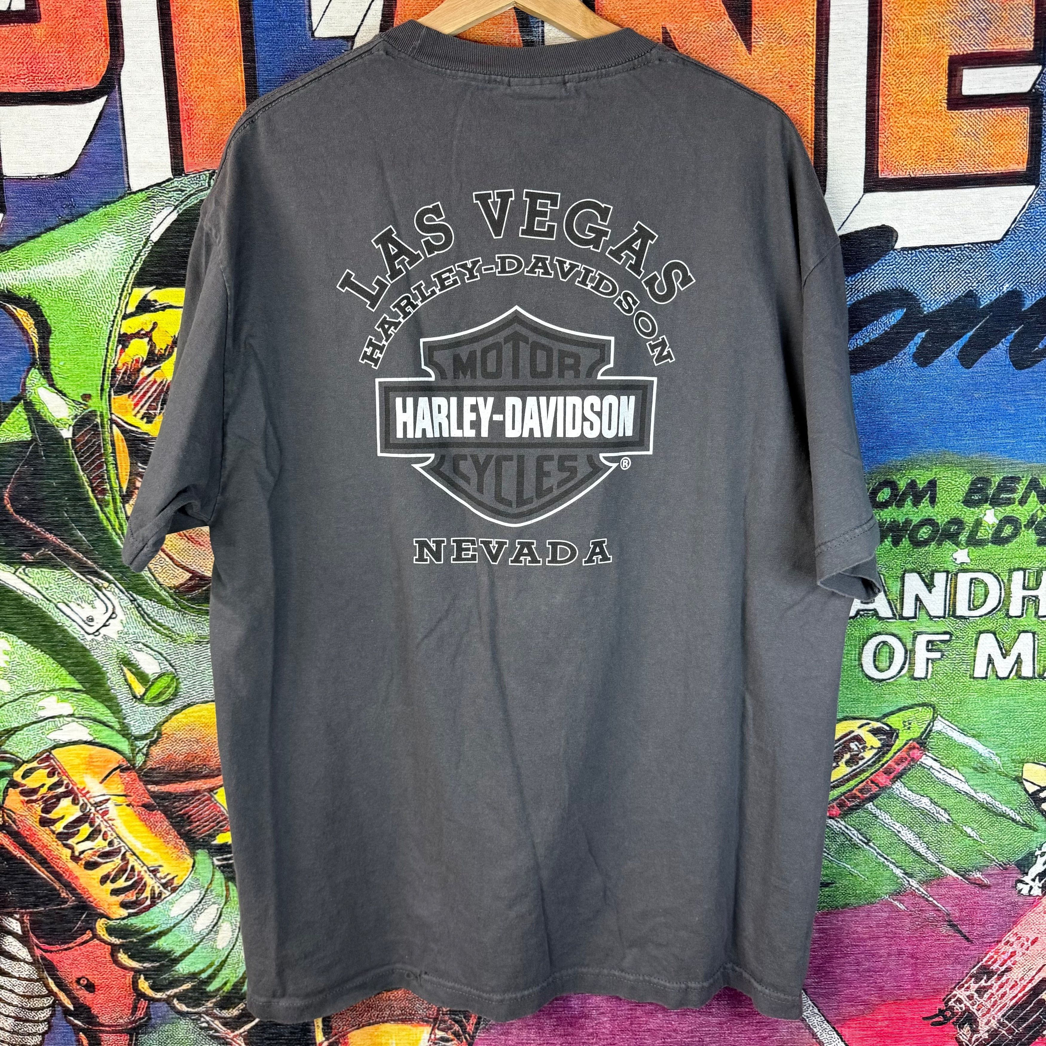 Harley Davidson Y2K Harley-Davidson Las Vegas American Eagle Graphic Tee Size US XL / EU 56 / 4 - 2 Thumbnail