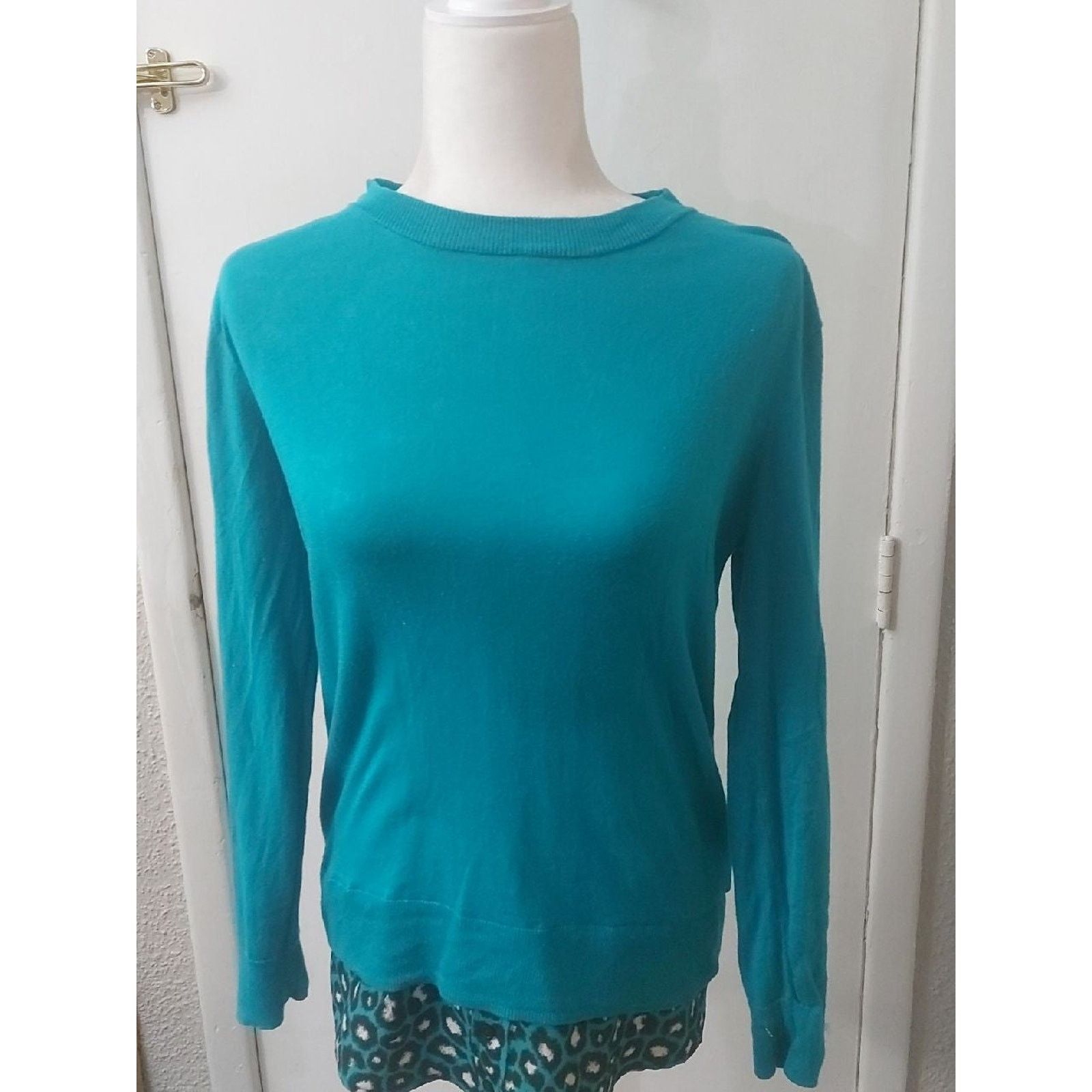 Michael Michael Kors Pattern Lagenlook Long Sleeve Top Xs in Blue, Women's