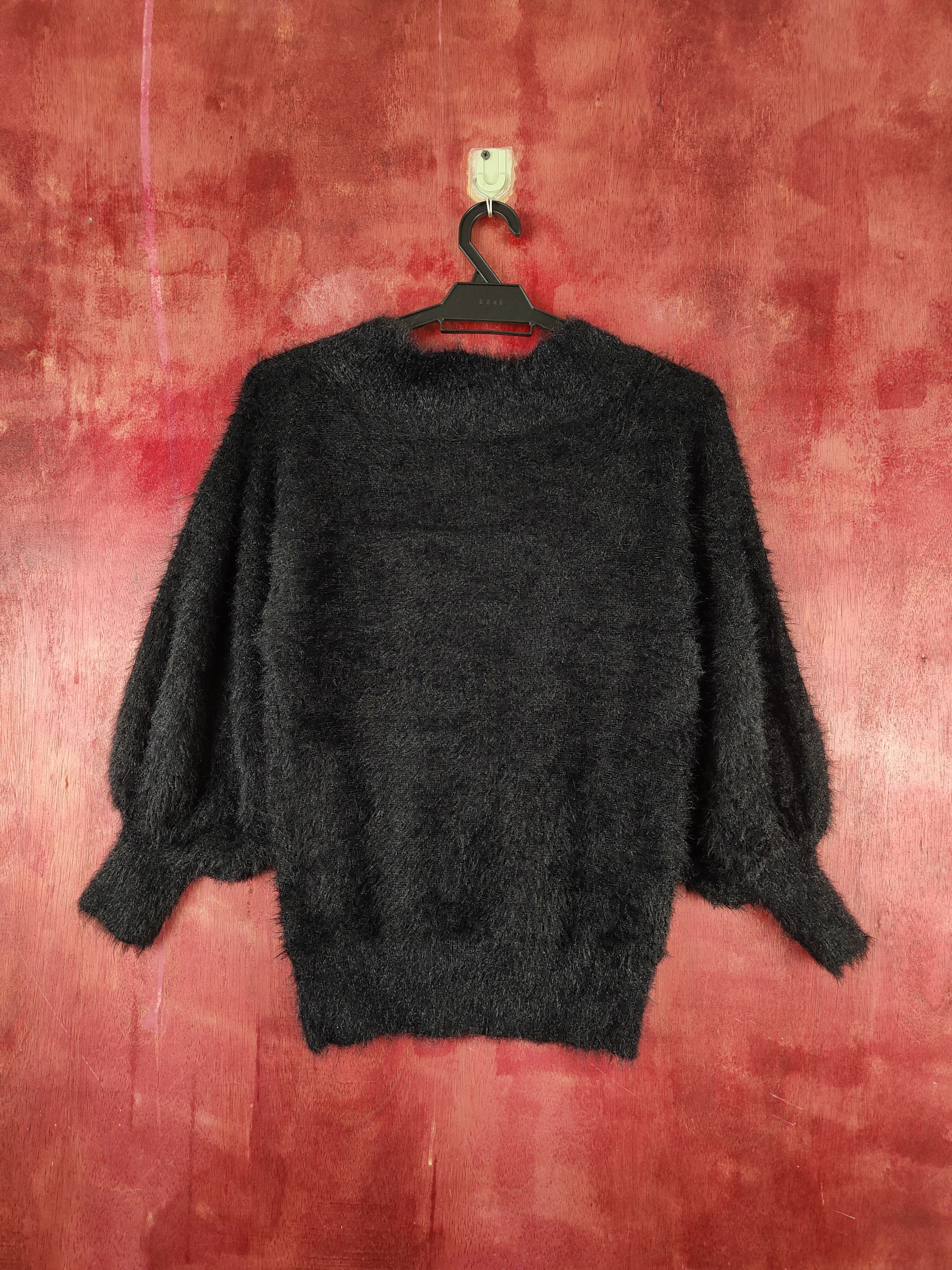 Japanese Brand × Vintage Rare Vintage Only Black Fur Mohair Knitwear Size S / US 4 / IT 40 - 7 Thumbnail