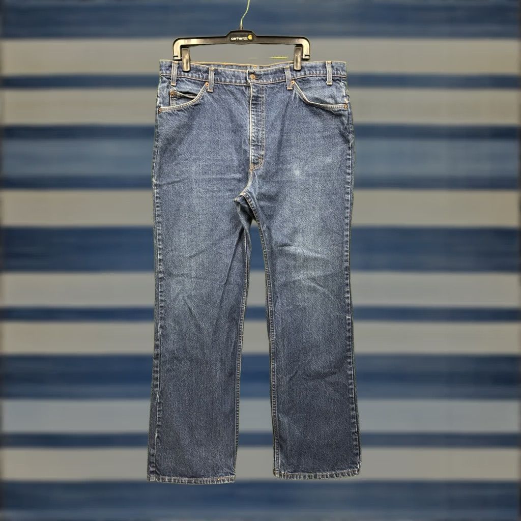 Levi's VINTAGE Levi's 517 Orange Tab Jeans Mens 40x32 Dark Wash Straight Levi's 500 Series USA Front 5-Pocket Mens Regular Blue Denim Jeans Size US 40 / EU 56 - 1 Thumbnail