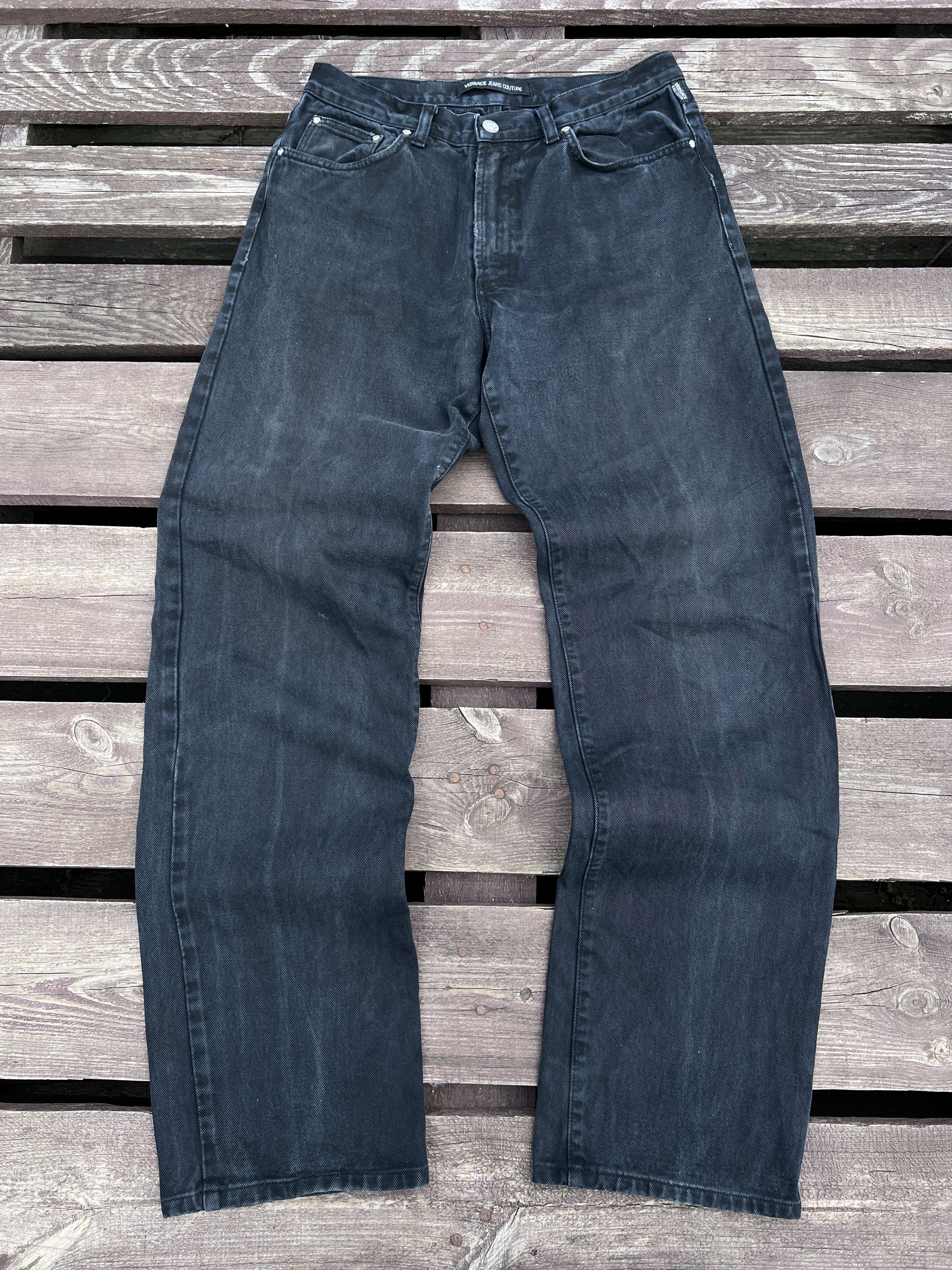 Versace Versace Vintage 90s Washed Black Denim Jeans Size US 34 / EU 50 - 2 Thumbnail