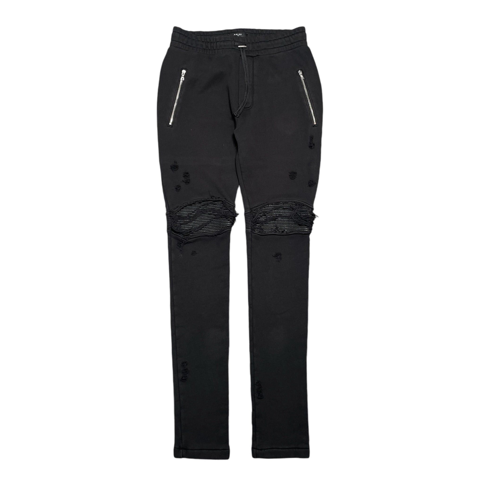Amiri MX1 Leather Patch Sweatpants Black - Bottoms