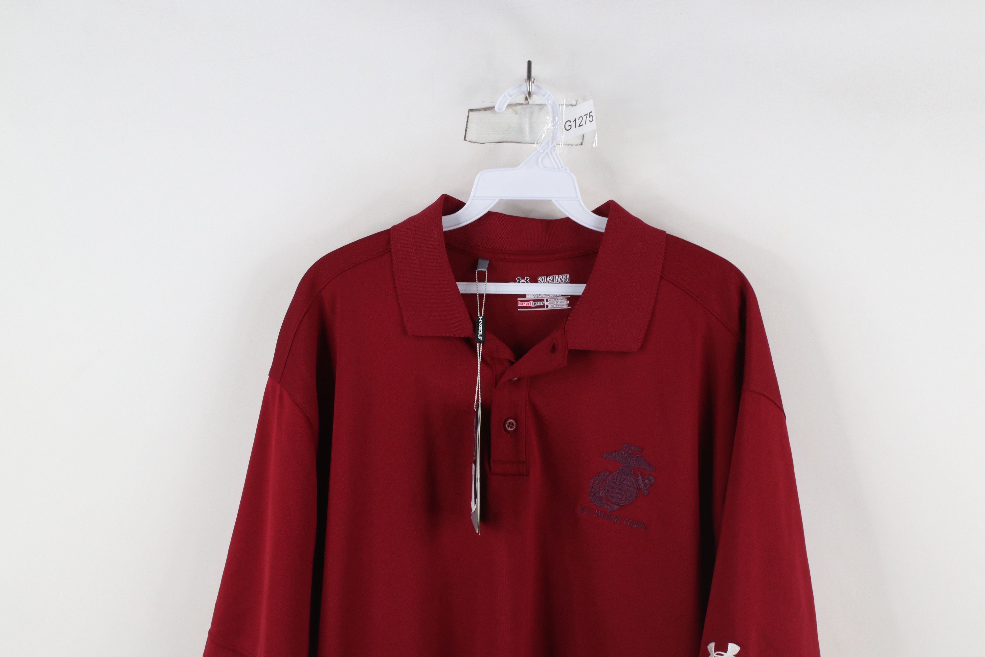 Under Armour × Vintage New Under Armour Spell US Marine Corps USMC Polo Shirt Red Size US XXL / EU 58 / 5 - 2 Thumbnail