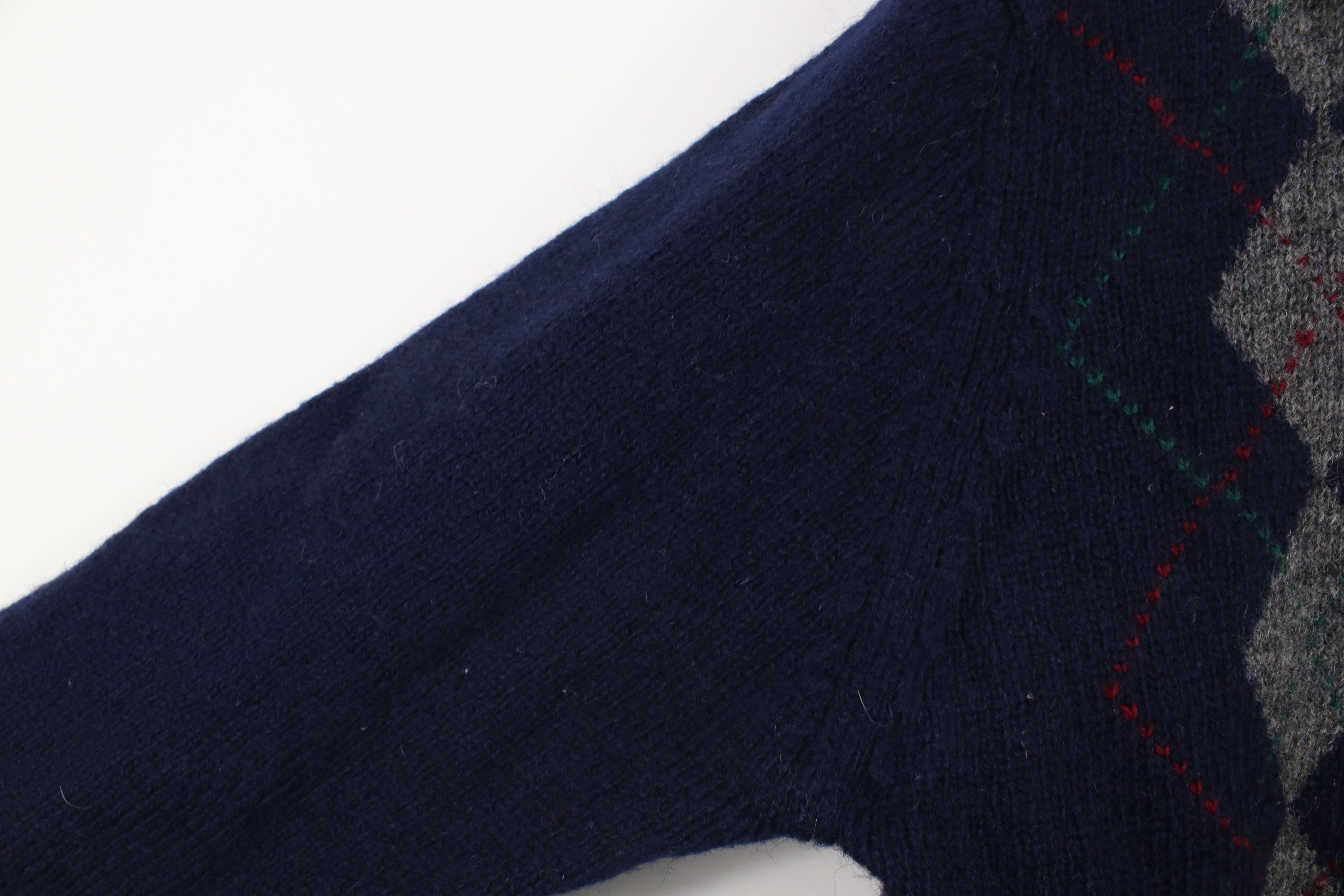 Vintage Vintage 70s Streetwear Argyle Scottish Shetland Wool Sweater Size US L / EU 52-54 / 3 - 7 Thumbnail