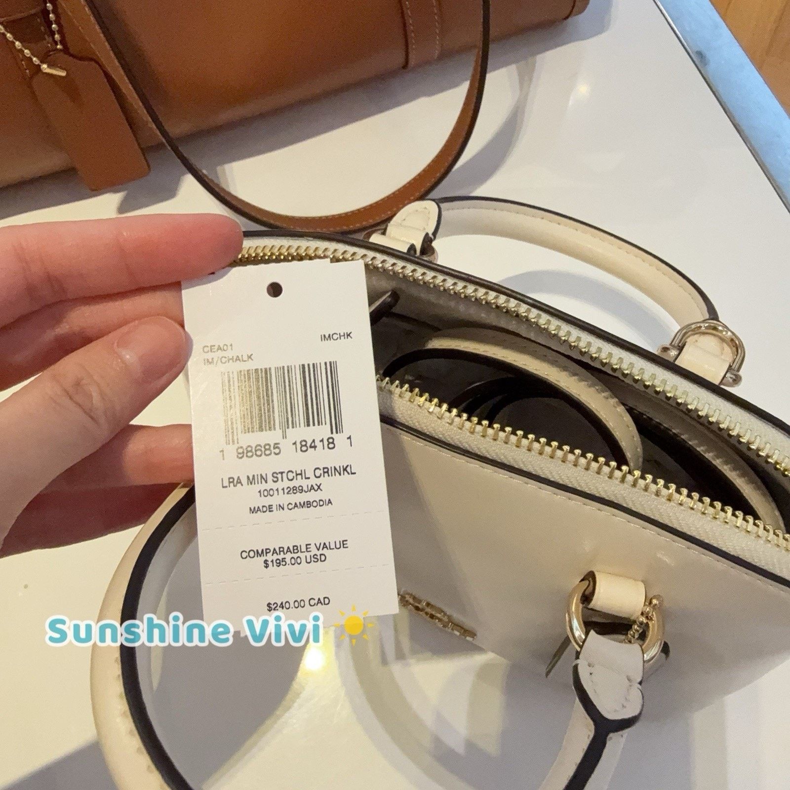 Coach NWT Coach Lala Mini Satchel Bag CEA01 Gold/Chalk leather Size ONE SIZE - 6 Thumbnail