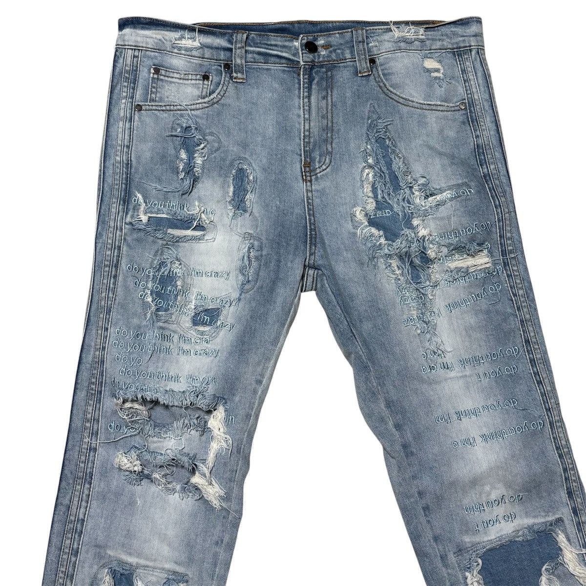 Ev Bravado EV BRAVADO do you think I'm crazy? DISTRESSED JEANS Size US 34 / EU 50 - 2 Thumbnail