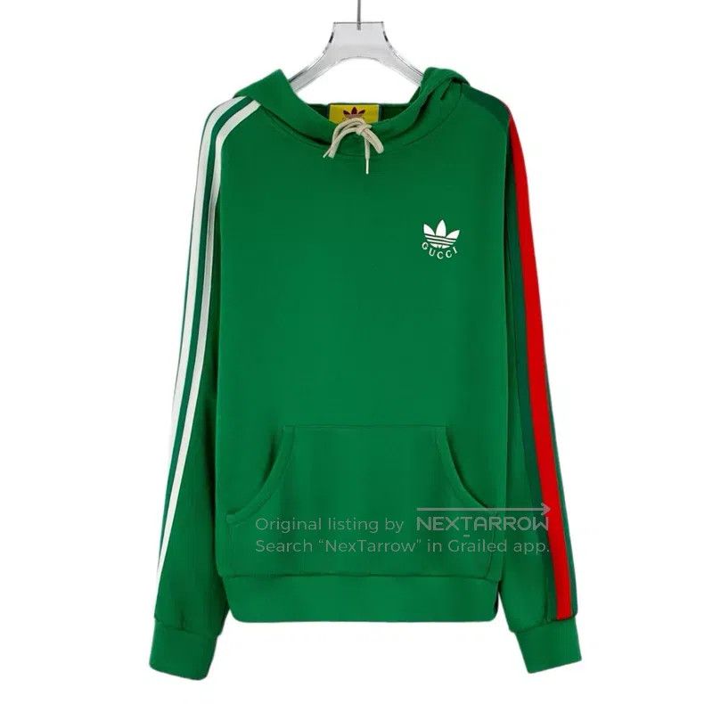 Gucci Gucci Green logo printed cotton hooded drawstring long-sle Size M / US 6-8 / IT 42-44 - 1 Thumbnail