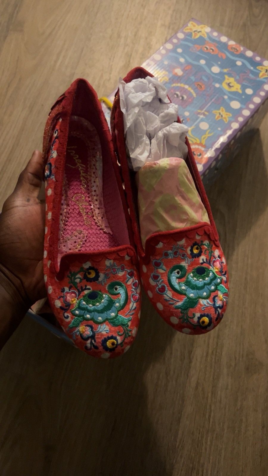 Other Irregular Choice Oh Darling Embroidered Flats Red Size US 9 / IT 39 - 2 Thumbnail