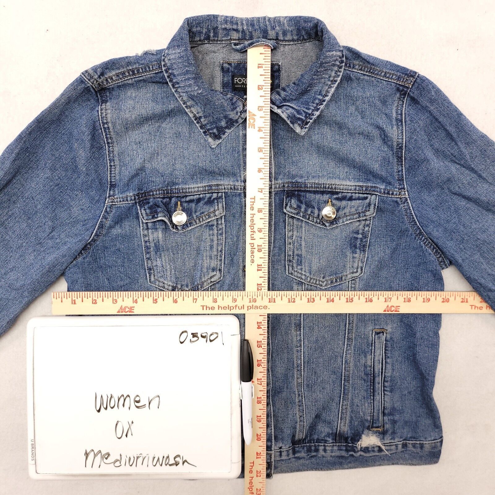 Forever 21 Forever 21 Casual Long Sleeve Jean Jacket Women Size 0X Blue Size XL / US 12-14 / IT 48-50 - 6 Thumbnail