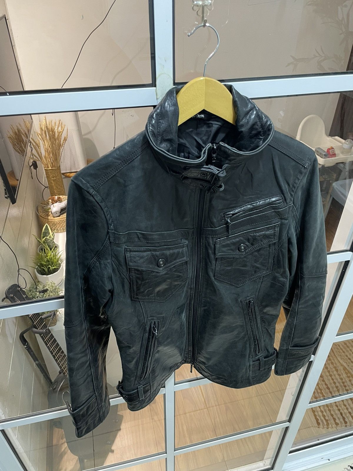 14th Addiction 2000s A.S.M Japanese Brand Gas Mask Leather Jacket (Buffalo) Size US M / EU 48-50 / 2 - 15 Thumbnail
