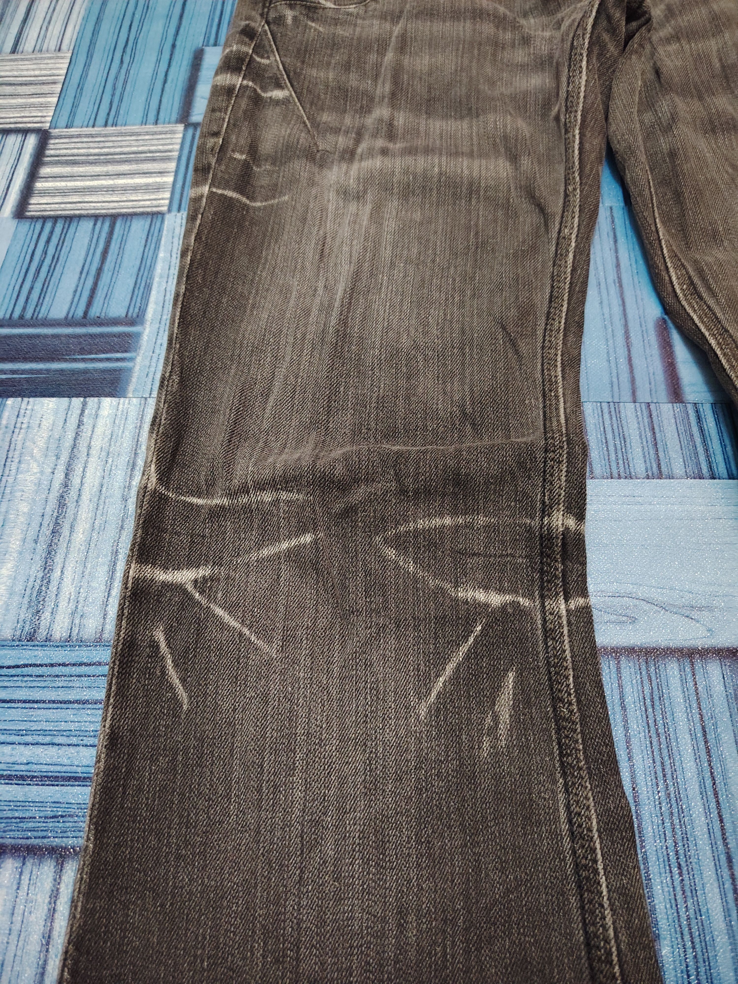 Le Grande Bleu (L.G.B.) Japanese Nicole Club Washed Black Distressed Flared Jeans Size US 29 - 4 Thumbnail
