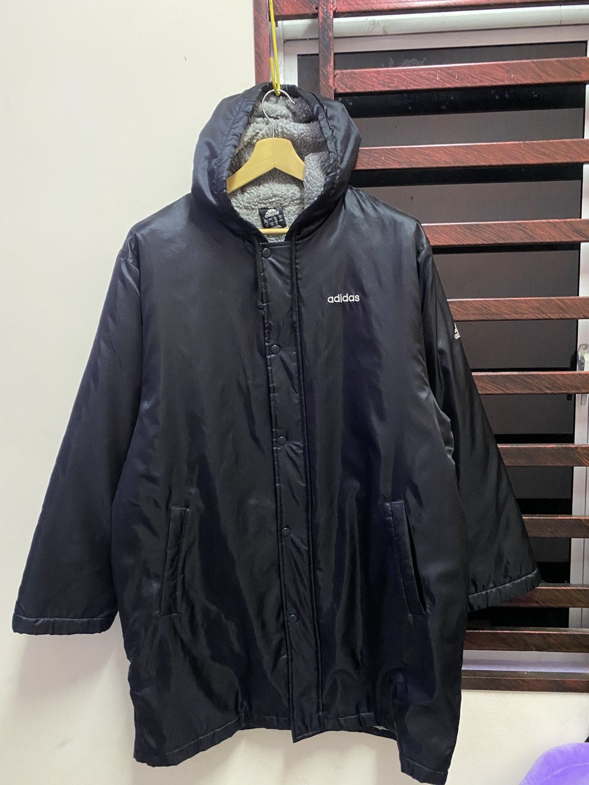 Vintage 2000s Adidas Coach Jacket Sherpa Inner Size US L / EU 52-54 / 3 - 2 Thumbnail