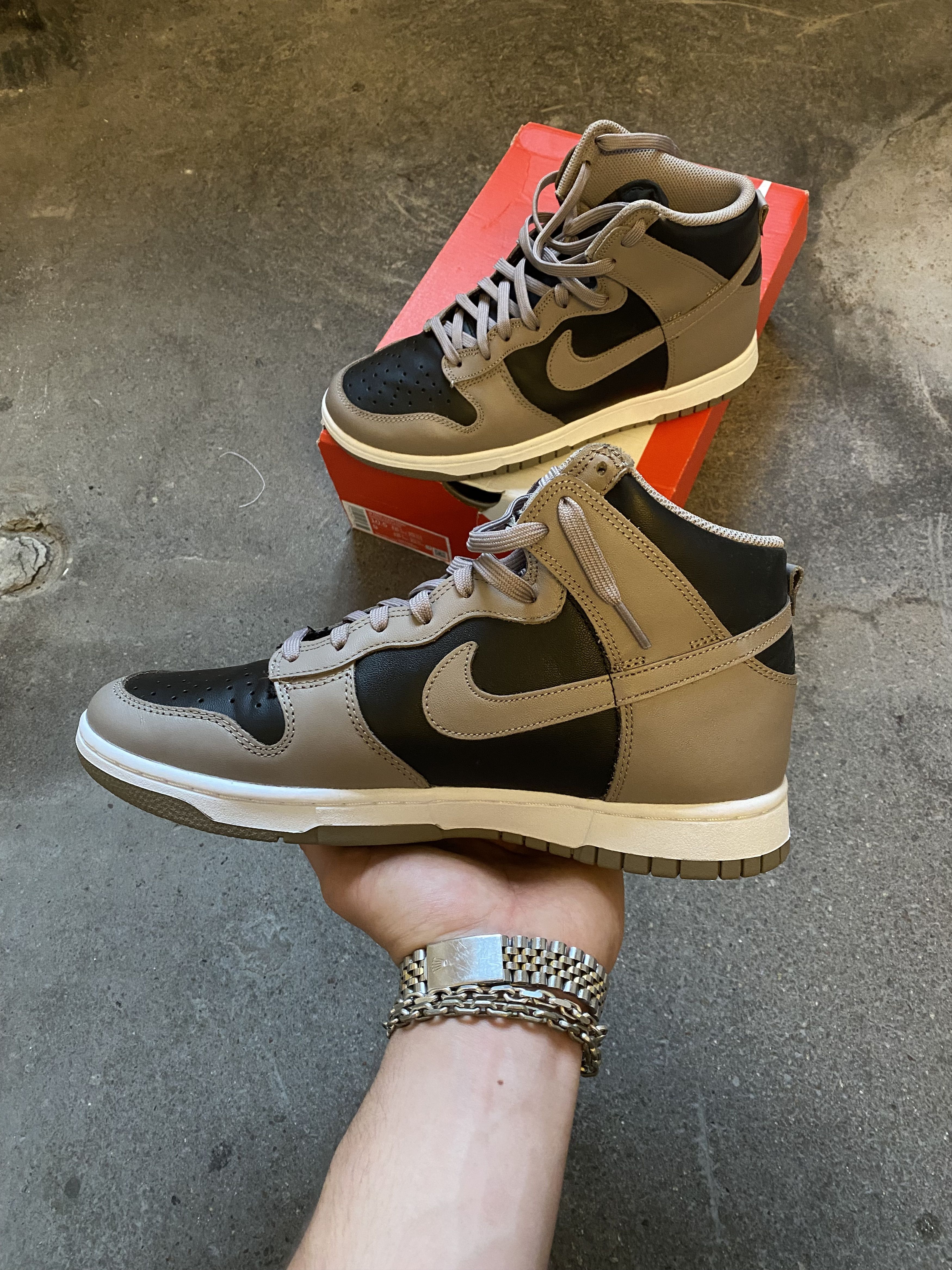 Nike Nike Dunk High - Fossile-Black Size US 10.5 / IT 40.5 - 2 Thumbnail