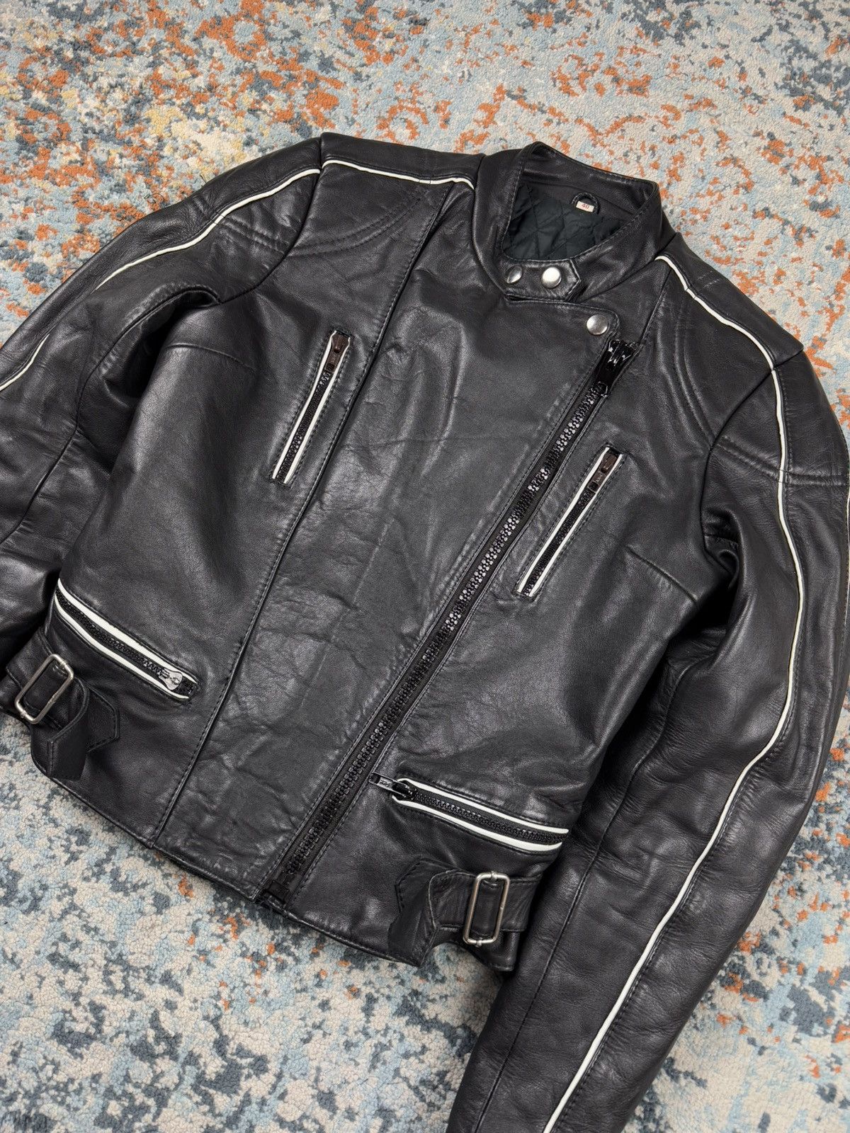 Vintage Vintage 90s Moto Star real leather biker racing jacket Size US XS / EU 42 / 0 - 6 Thumbnail