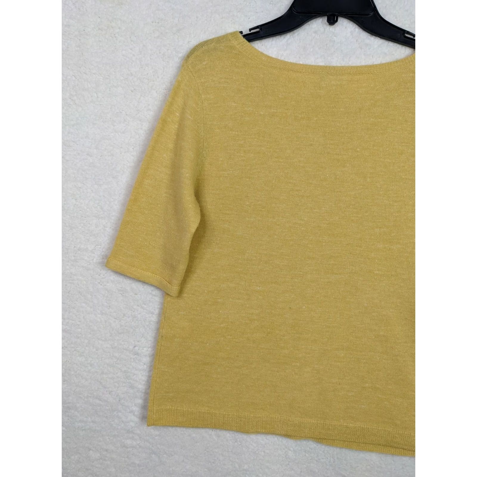 Vintage Sundance Sweater Shirt Pullover 1/2 Sleeve Round Neck Yellow S Linen Merino Wool Womens Size S / US 4 / IT 40 - 3 Thumbnail