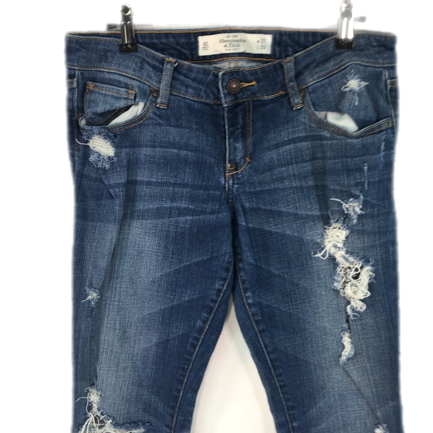 Abercrombie & Fitch Abercrombie & Fitch Distressed Jeans Women's Skinny Blue Denim 30X29 SZ 4S Size 27" / US 4 / IT 40 - 3 Thumbnail