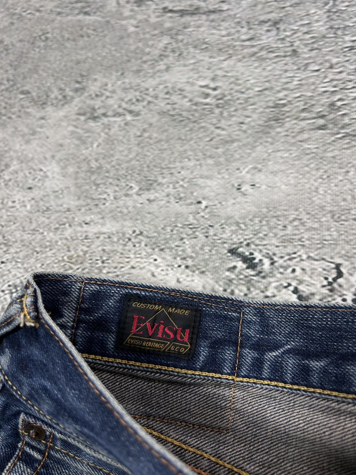 Evisu Evisu jeans daicock big logo yellow selvedge denim Size US 33 - 10 Thumbnail