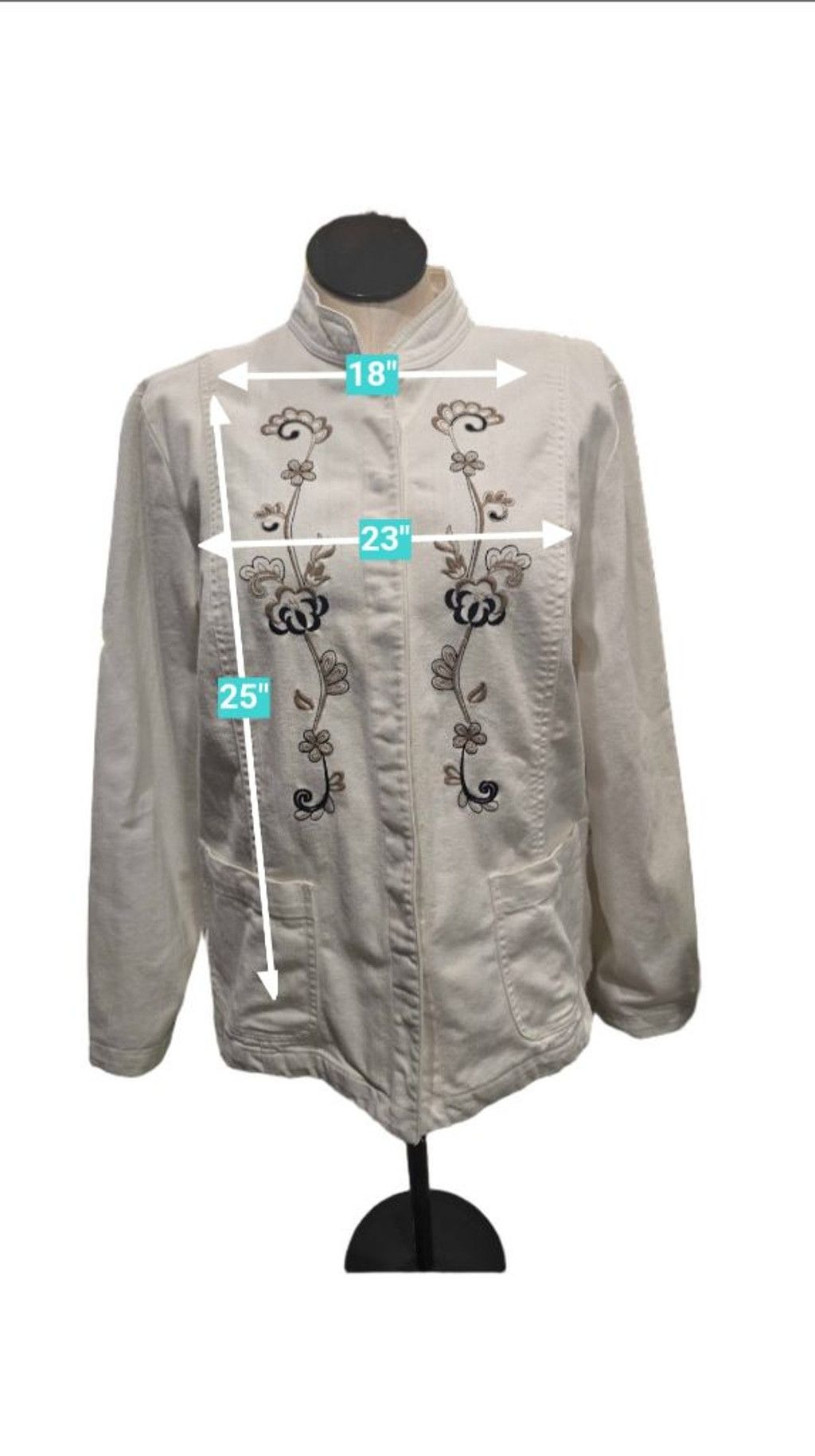 Other Women's Dressbarn White Embroidered Jacket Plus 18W Size XXL / US 16-18 / IT 52-54 - 4 Thumbnail