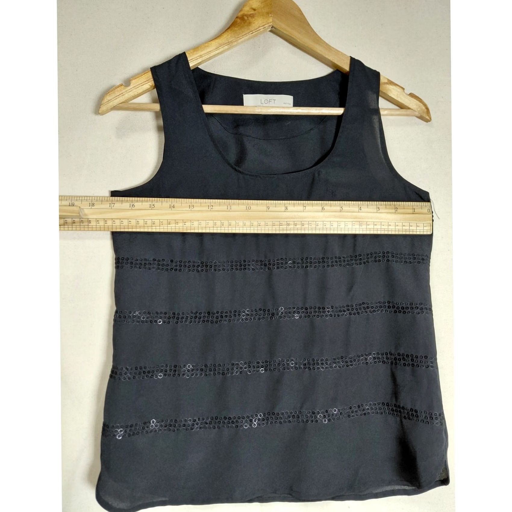 Loft LOFT Petites Black Sleeveless Tank Top Scoop Neck Women XS Petite Solid Sleeveless Casual Workwear Size XS / US 0-2 / IT 36-38 - 6 Thumbnail
