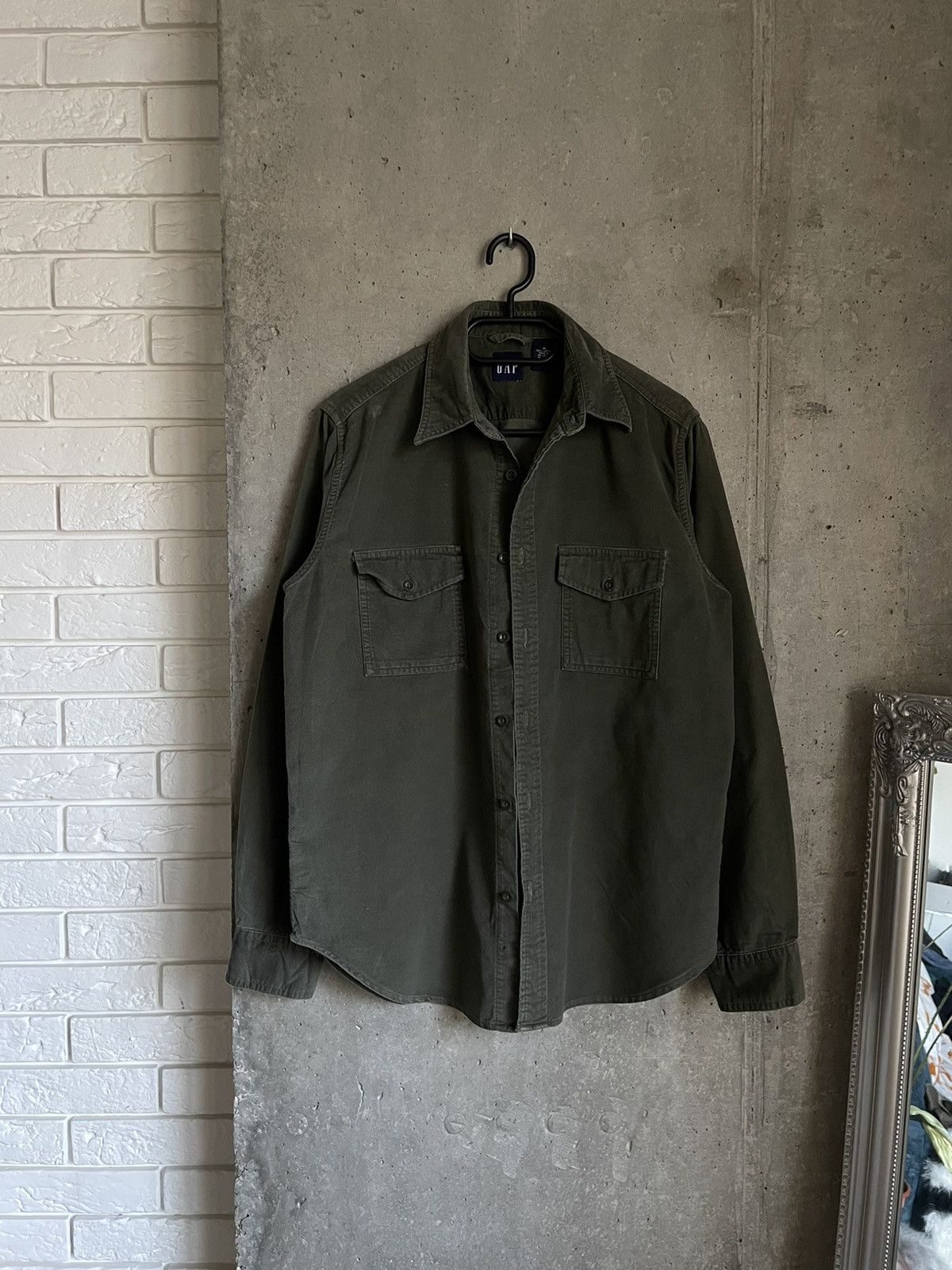 Gap × Japanese Brand Vintage Gap Olive Overshot Yeezy Kanye West Style Y2k Size US M / EU 48-50 / 2 - 2 Thumbnail
