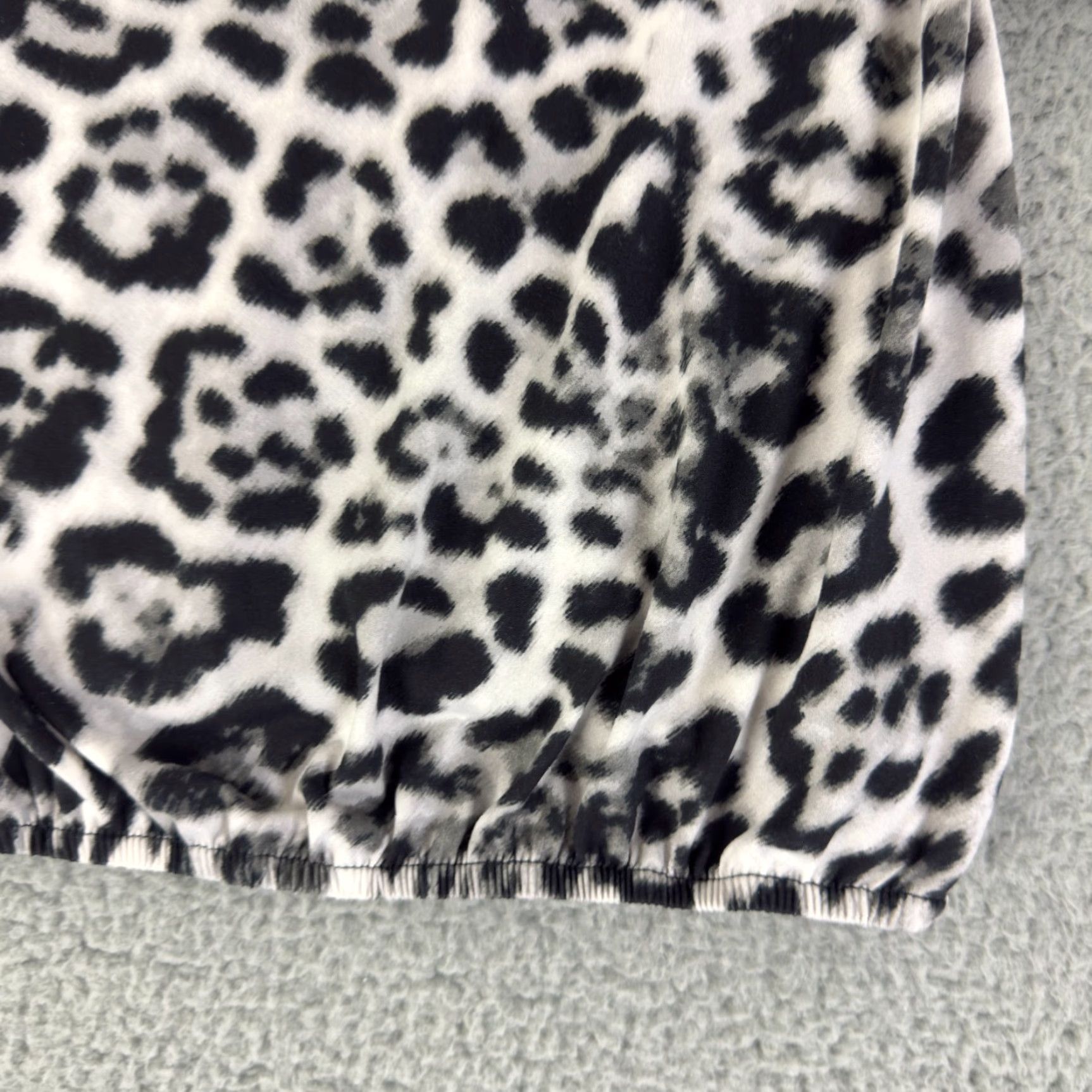 FREEBIRD Freebird Top Women Large Black Animal Print Long Sleeve Crew Neck Stretch Casual Size L / US 10 / IT 46 - 5 Thumbnail