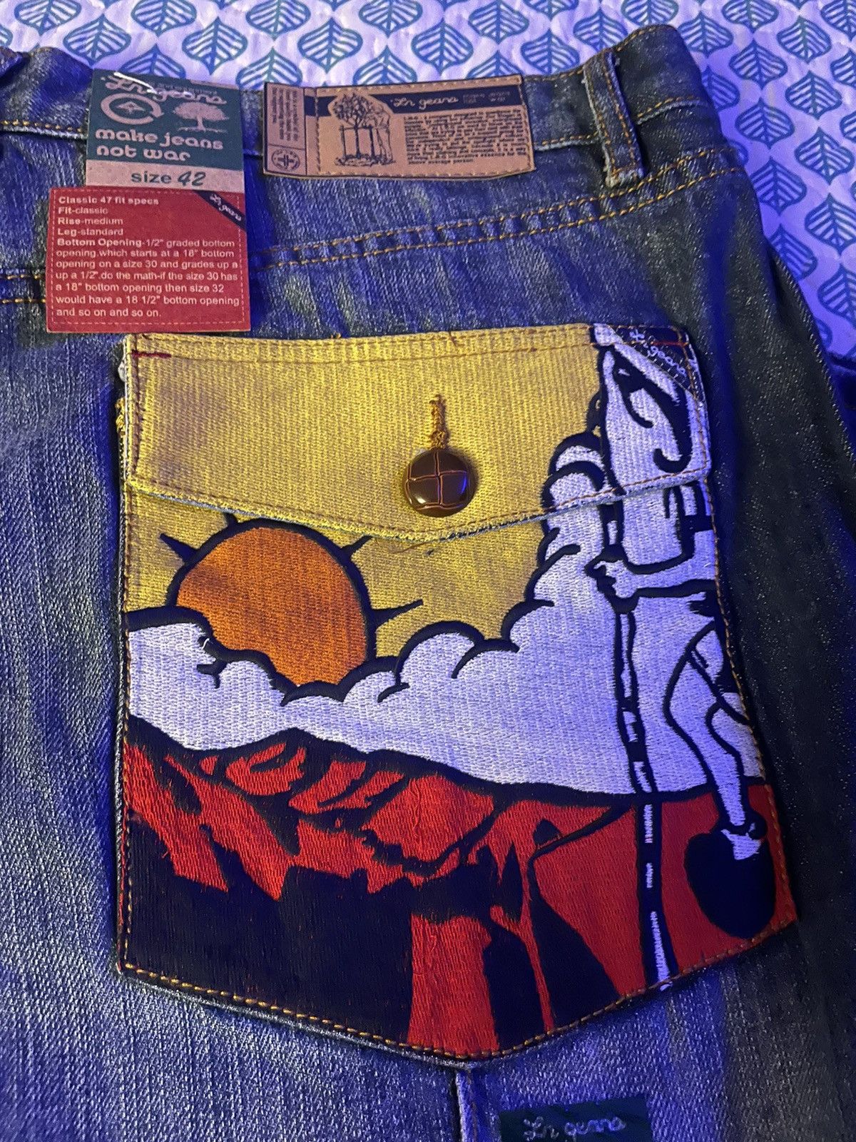 Japanese Brand × Vintage New LR Geans Size 42x34 Jeans LRG Embroidered Pockets Baggy Size US 42 / EU 58 - 2 Thumbnail