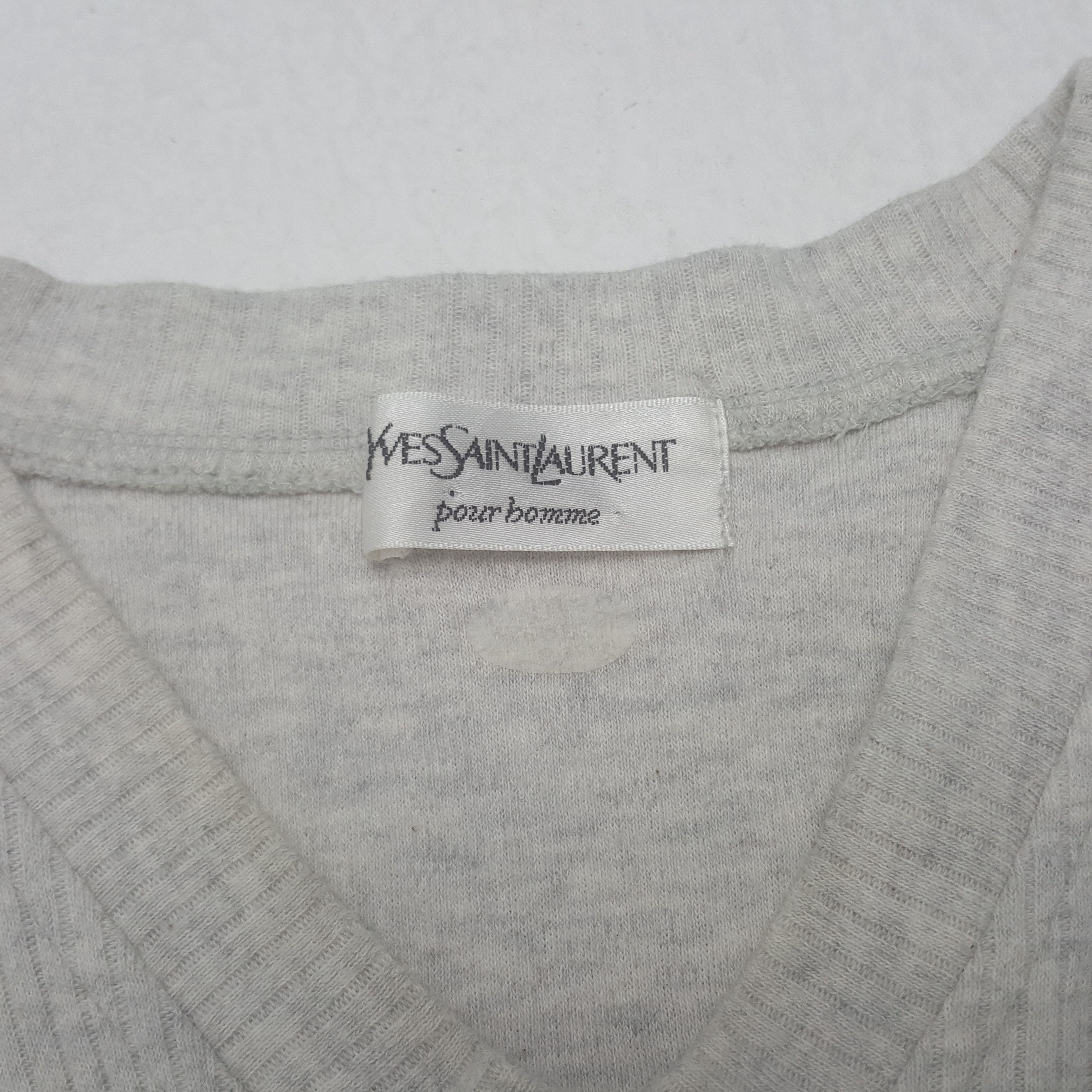 Vintage × Yves Saint Laurent Vintage Yves Saint Laurent Embroidery Logo Tshirt Size US L / EU 52-54 / 3 - 6 Thumbnail