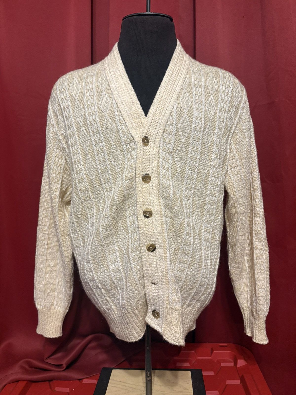 Jantzen Vintage Jantzen Cardigan Sweater 70’s Cable Knit Size US XL / EU 56 / 4 - 1 Thumbnail