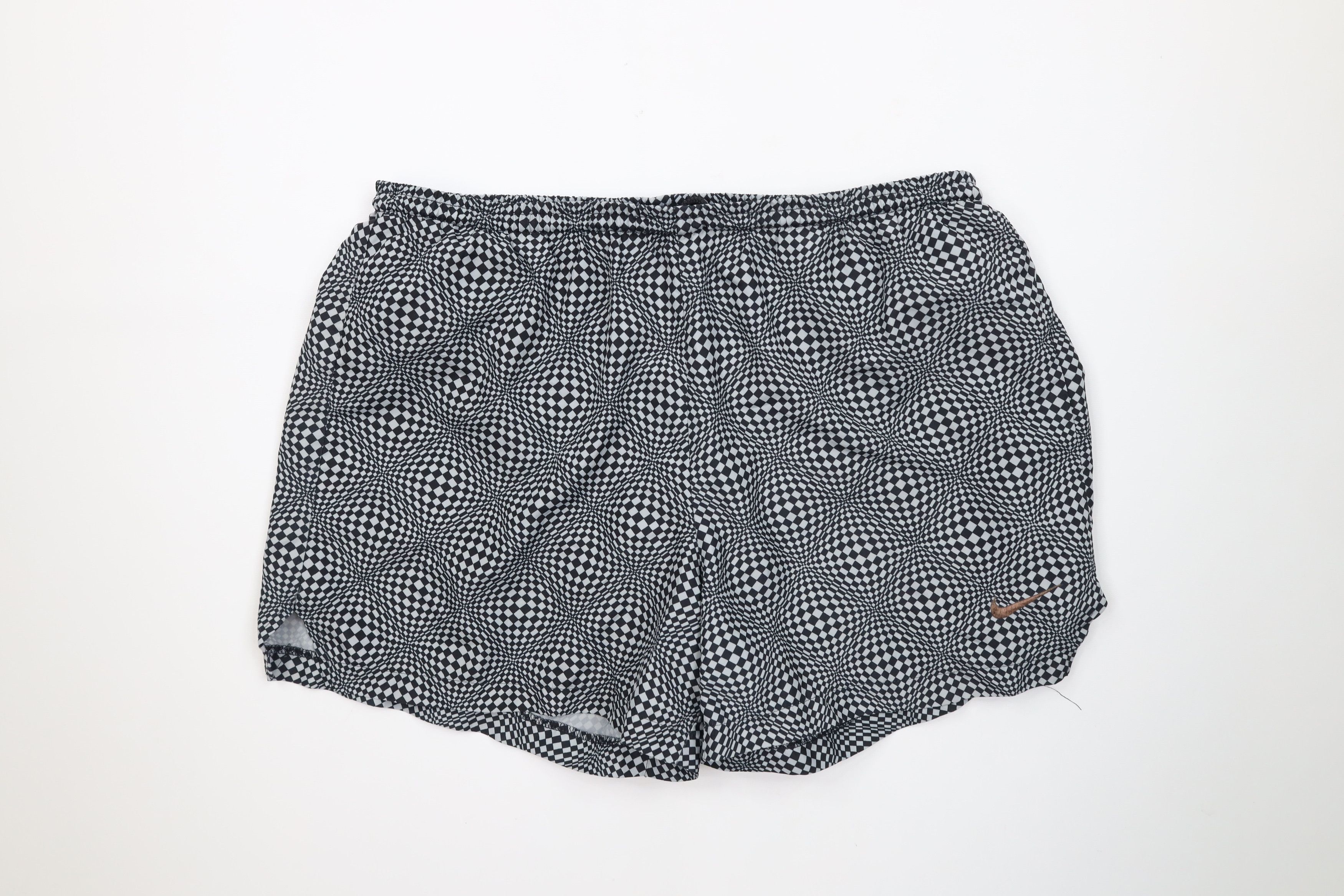 Nike Vintage 90s Nike Mini Swoosh Lined Running Shorts Trippy Size US 32 / EU 48 - 1 Thumbnail