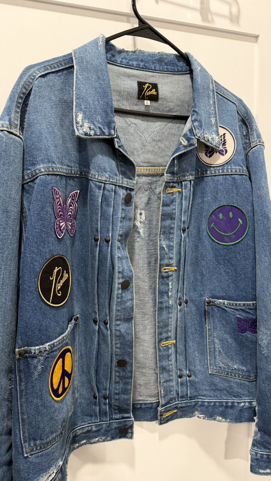 Needles NEEDLES “DENIM LOGO PATCHWORK TRUCKER JACKET” Size US L / EU 52-54 / 3 - 4 Thumbnail