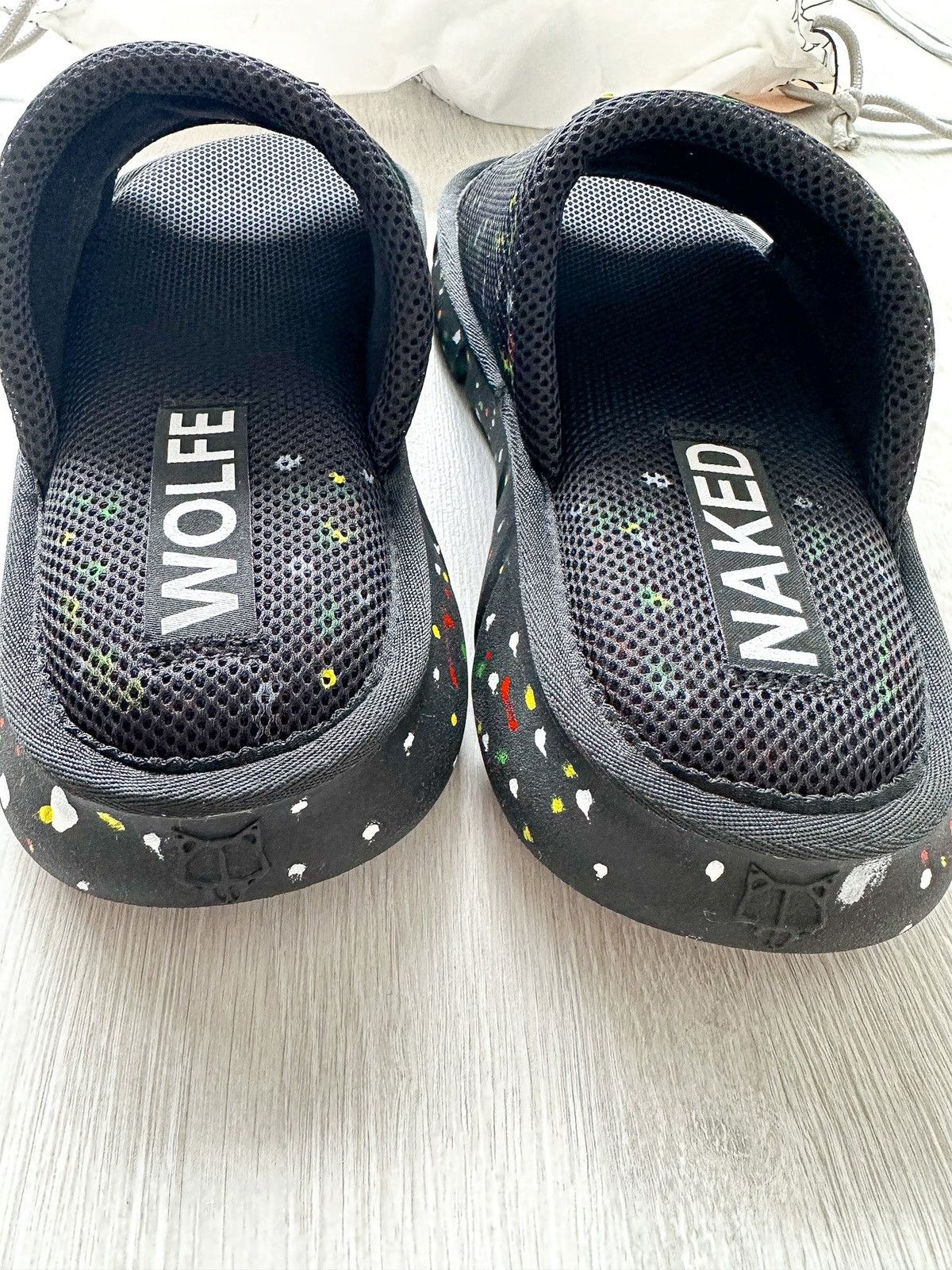 NAKED WOLFE NAKED WOLFE Black Wolfe Graffiti Army Mesh Sandals Slide Size US 7 / EU 40 - 6 Thumbnail