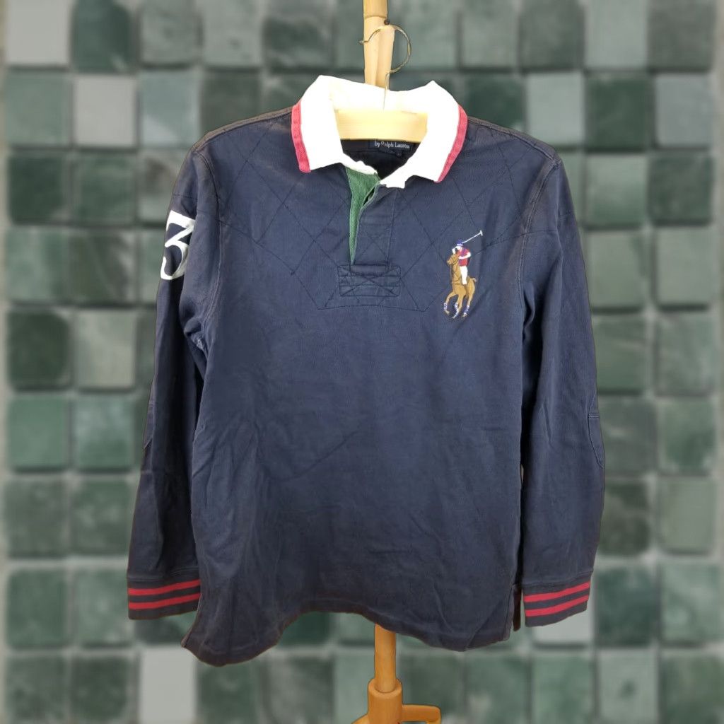 Vintage VINTAGE RALPH LAUREN POLO BIG PONY NAVY RUGBY SHIRT SZ XLARGE Shirt Men XL Red Size US XL / EU 56 / 4 - 1 Thumbnail