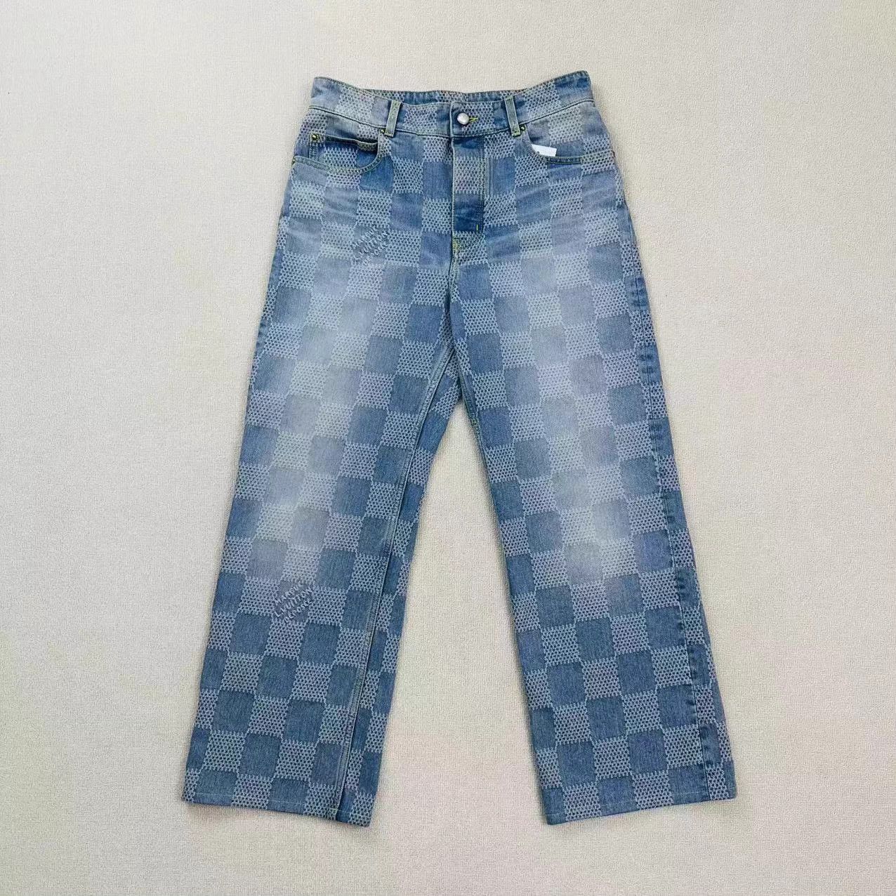Louis Vuitton LV Damier Straight Jeans W30 EUC Size 30" / US 8 / IT 44 - 1 Thumbnail