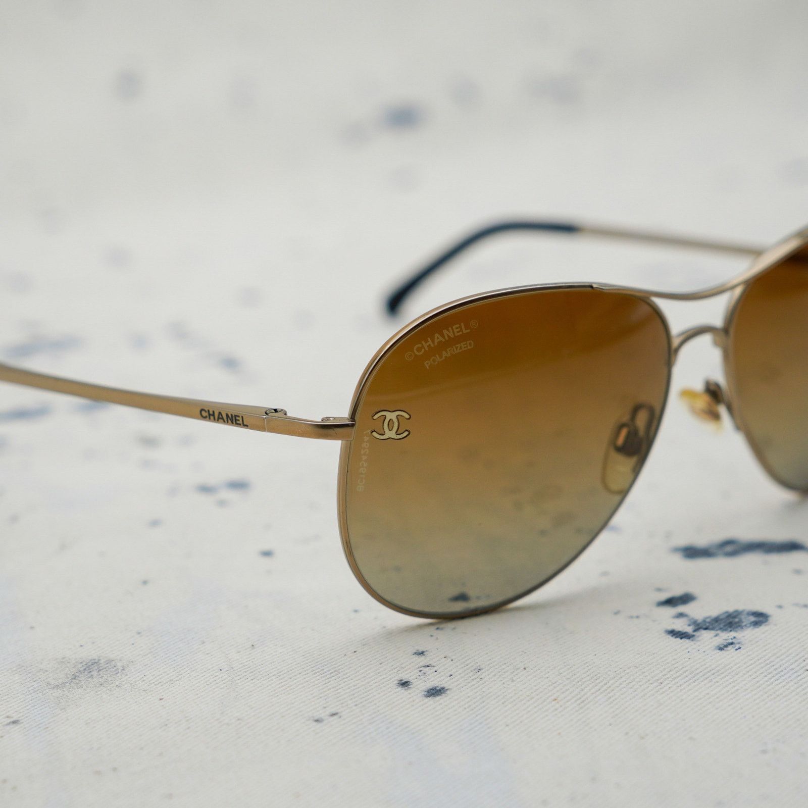 Chanel Chanel 4189 gold gradient cc logo metal aviator sunglasses Size ONE SIZE - 5 Thumbnail