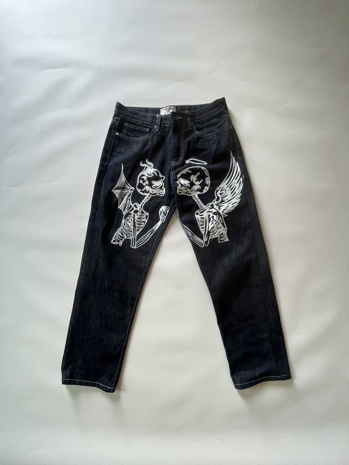 image of Ghetto Dreams Demon And Angel Denim in Blue, Men's (Size 32)