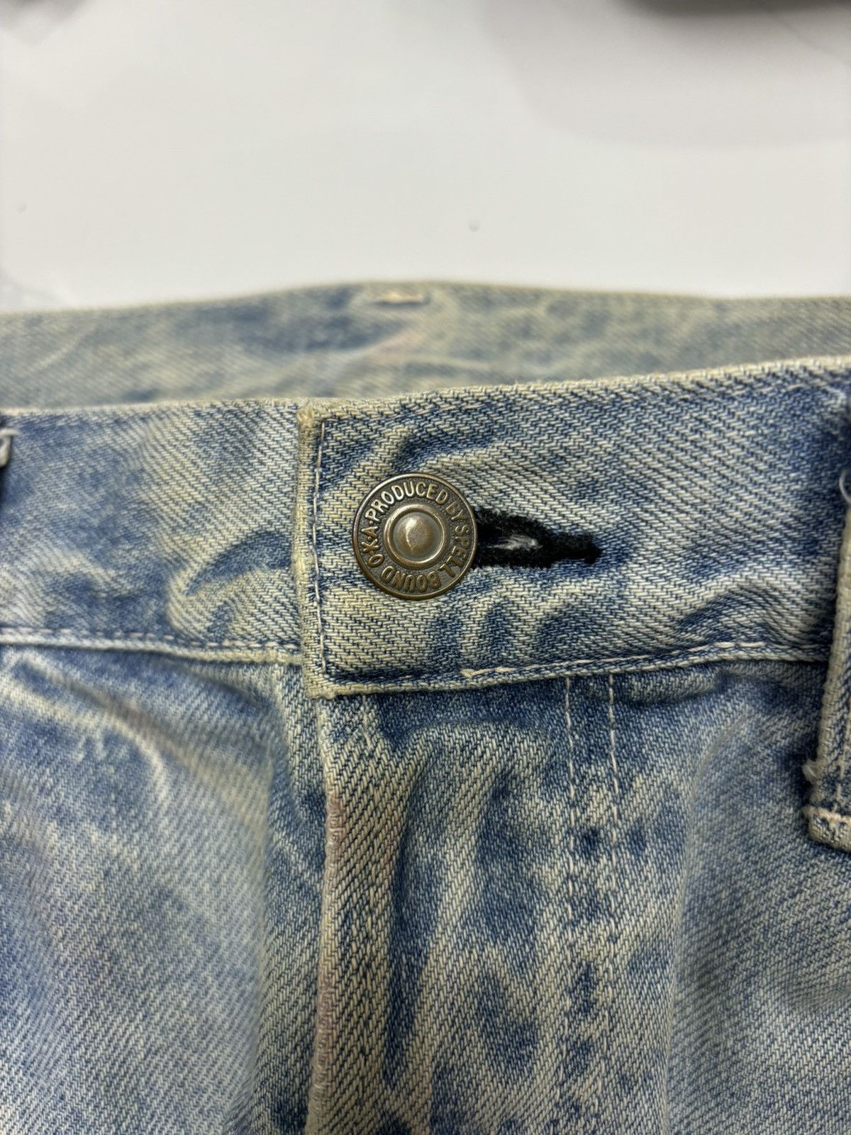 Hysteric Glamour 🔥VINTAGE SPELLBOUND BLUE WASH DISTRESSED DENIM JEANS Size US 33 - 9 Thumbnail