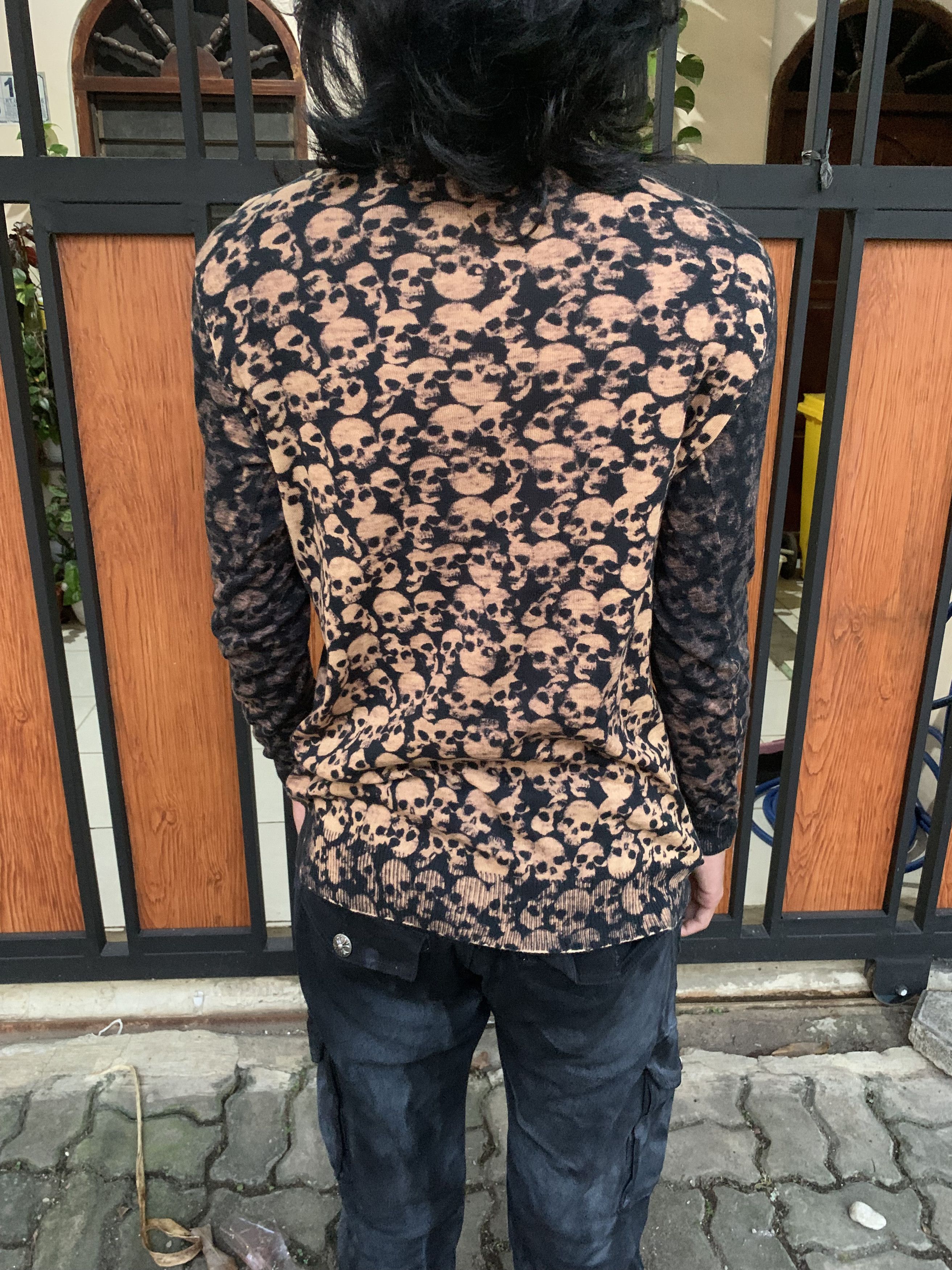 Hysteric Glamour Y2K Grunge Punk Wild Party Skull Pattern V-neck LS Size US M / EU 48-50 / 2 - 7 Thumbnail