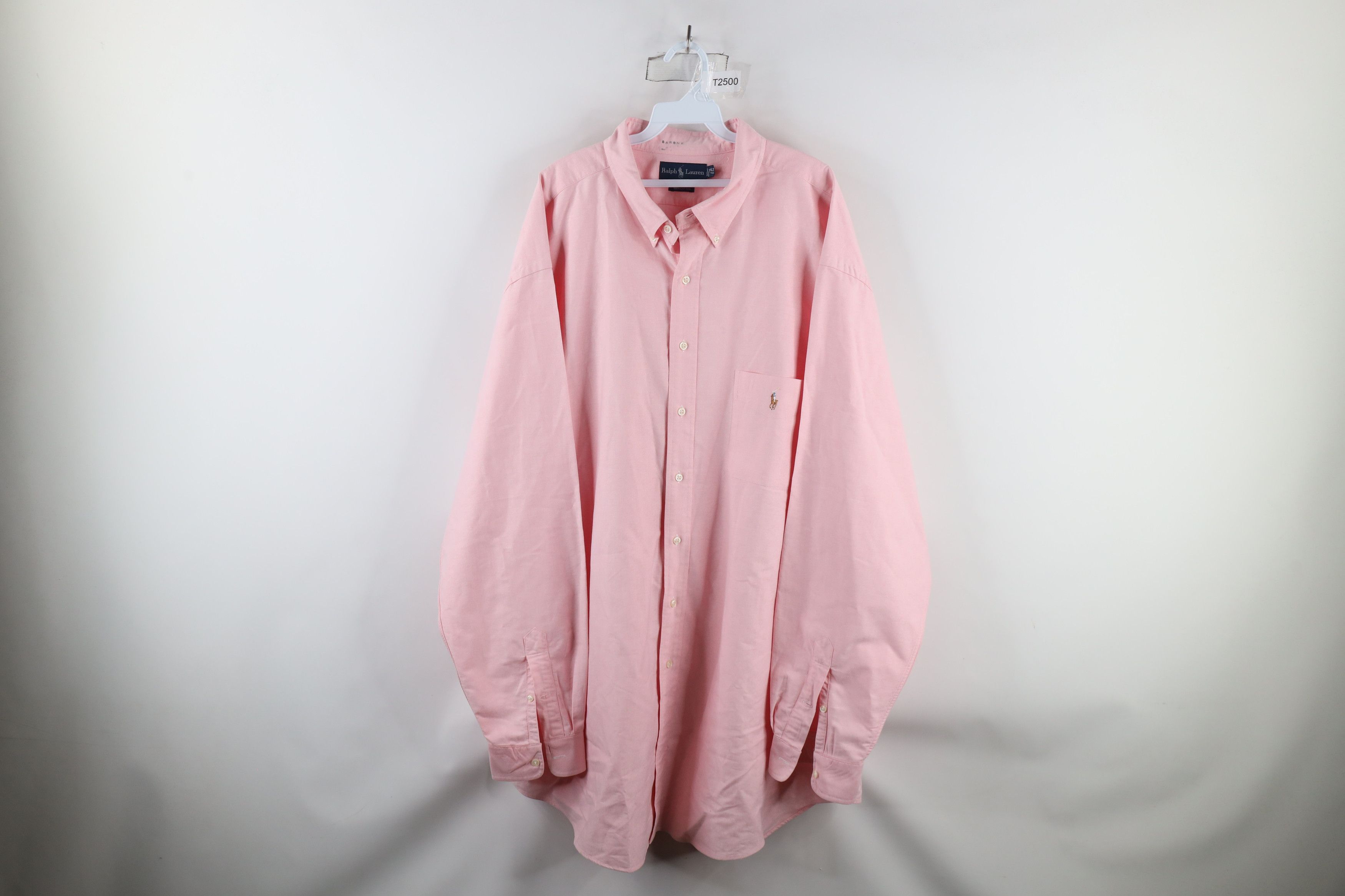 Ralph Lauren × Vintage Vintage 90s Ralph Lauren Oxford Button Down Shirt Pink Size US XXL / EU 58 / 5 - 1 Thumbnail