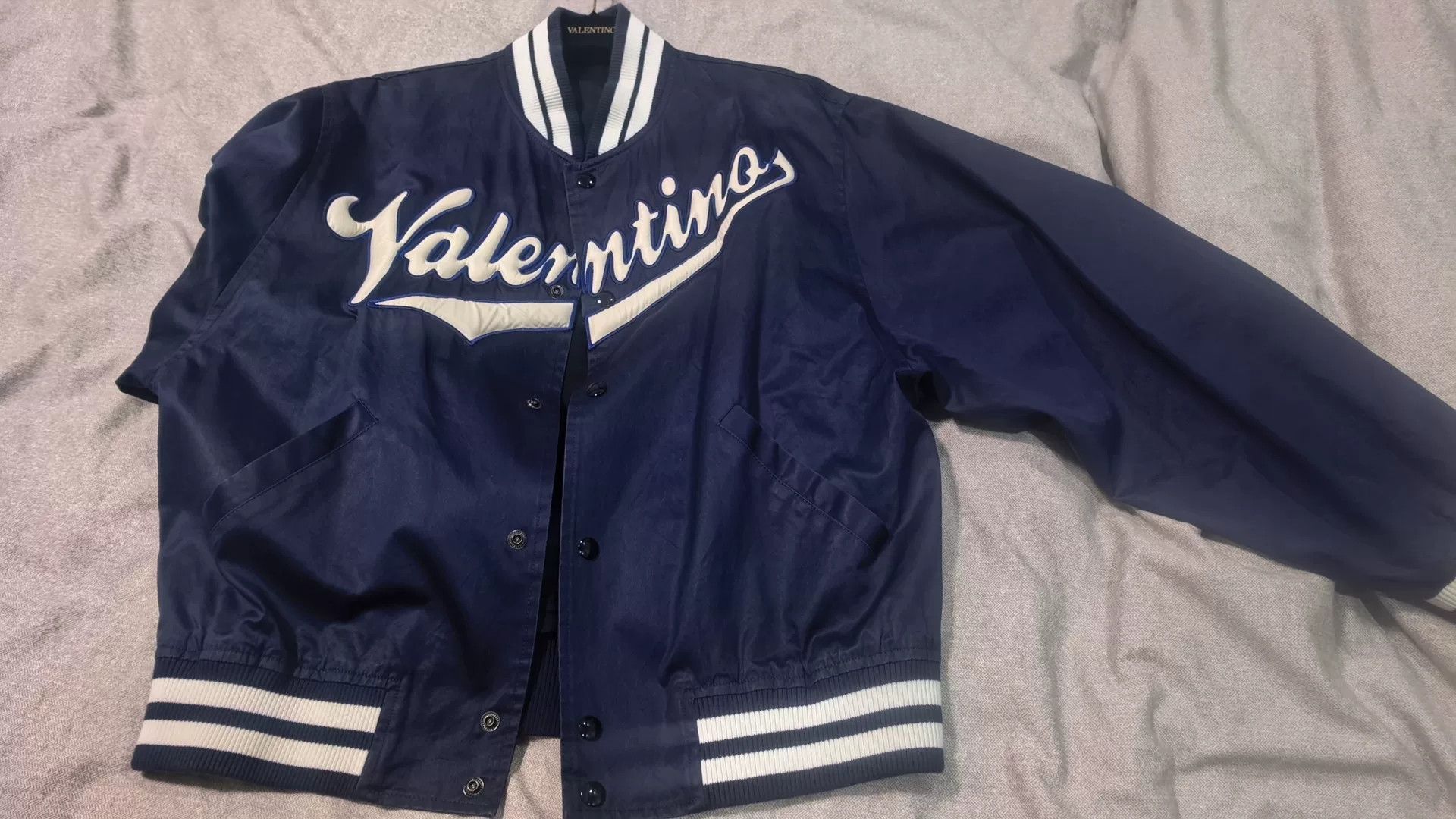 Valentino Valentino Men's Navy Pilot Jacket Size US M / EU 48-50 / 2 - 1 Thumbnail
