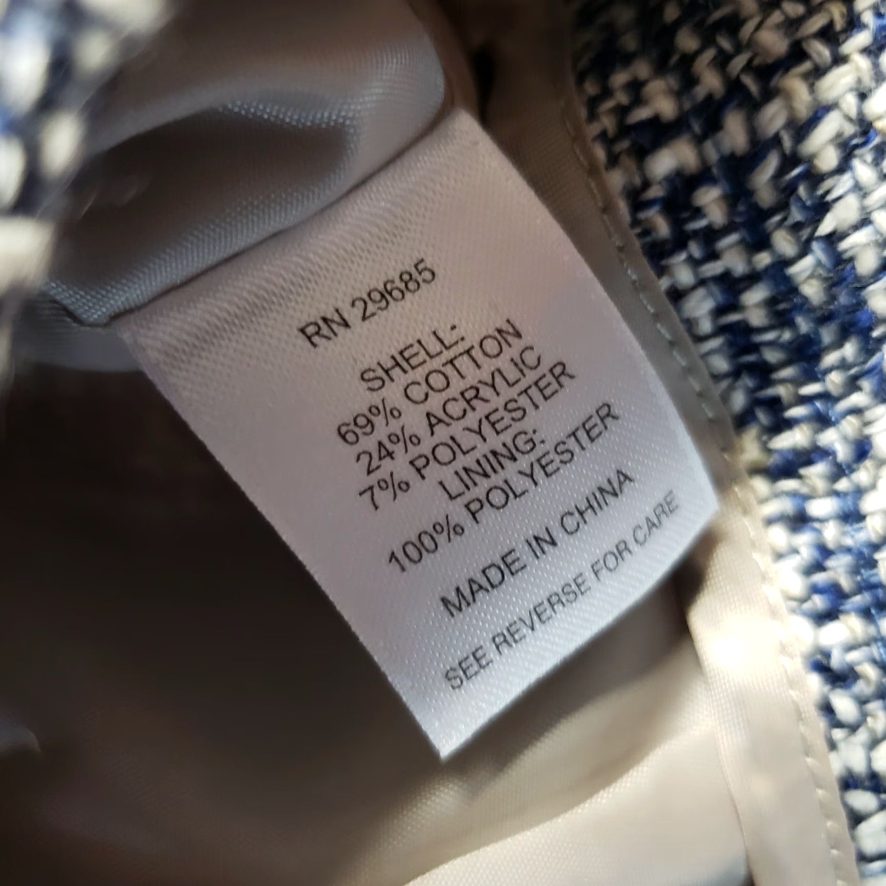 Pendleton VINTAGE Pendleton Womens Pencil Skirt Sz 12 Blue White Cotton Blend Knee Length Zip Womens Size 34" / US 12 / IT 48 - 4 Thumbnail