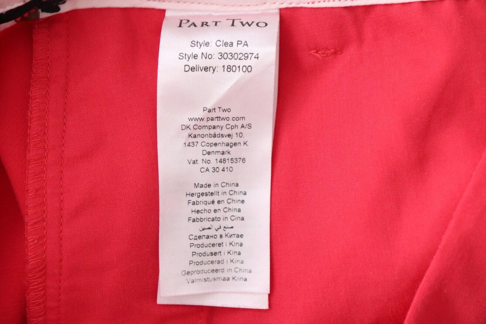 Designer Part Two EU38 US8 Red Clea Pants Mid Rise Crop Trousers Size 30" / US 8 / IT 44 - 6 Thumbnail