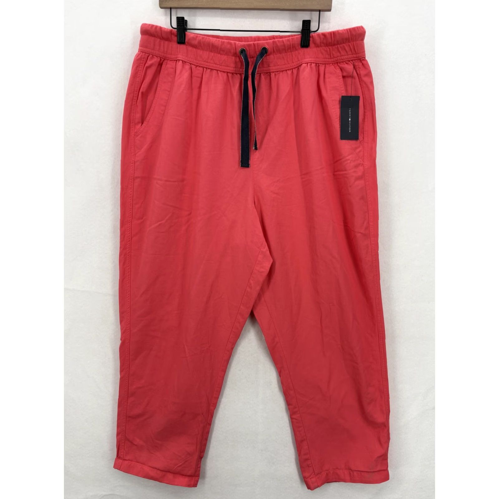Tommy Hilfiger Tommy Hilfiger Palma Jogger Womens XL Pink Casual Drawstring Pants Tapered Relaxed Size 40" / US 18 - 2 Thumbnail