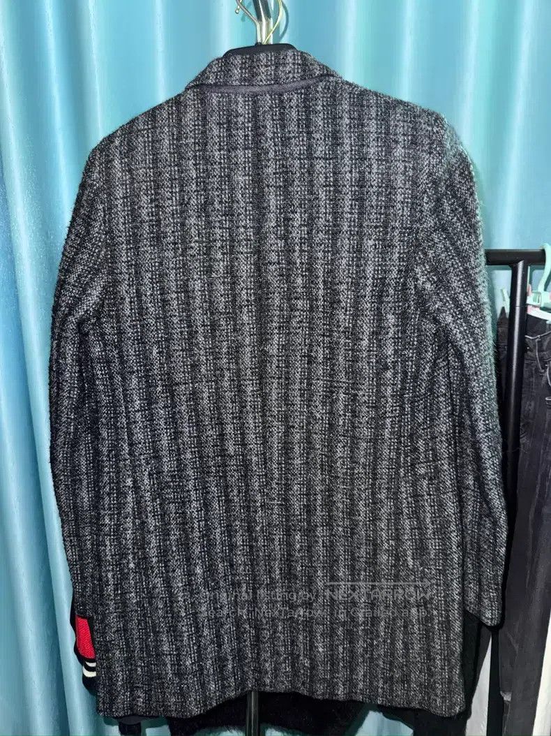 Saint Laurent Paris Saint Laurent Paris Gray and Black Vertical Stripe Wool Su Size XS / US 0-2 / IT 36-38 - 2 Thumbnail