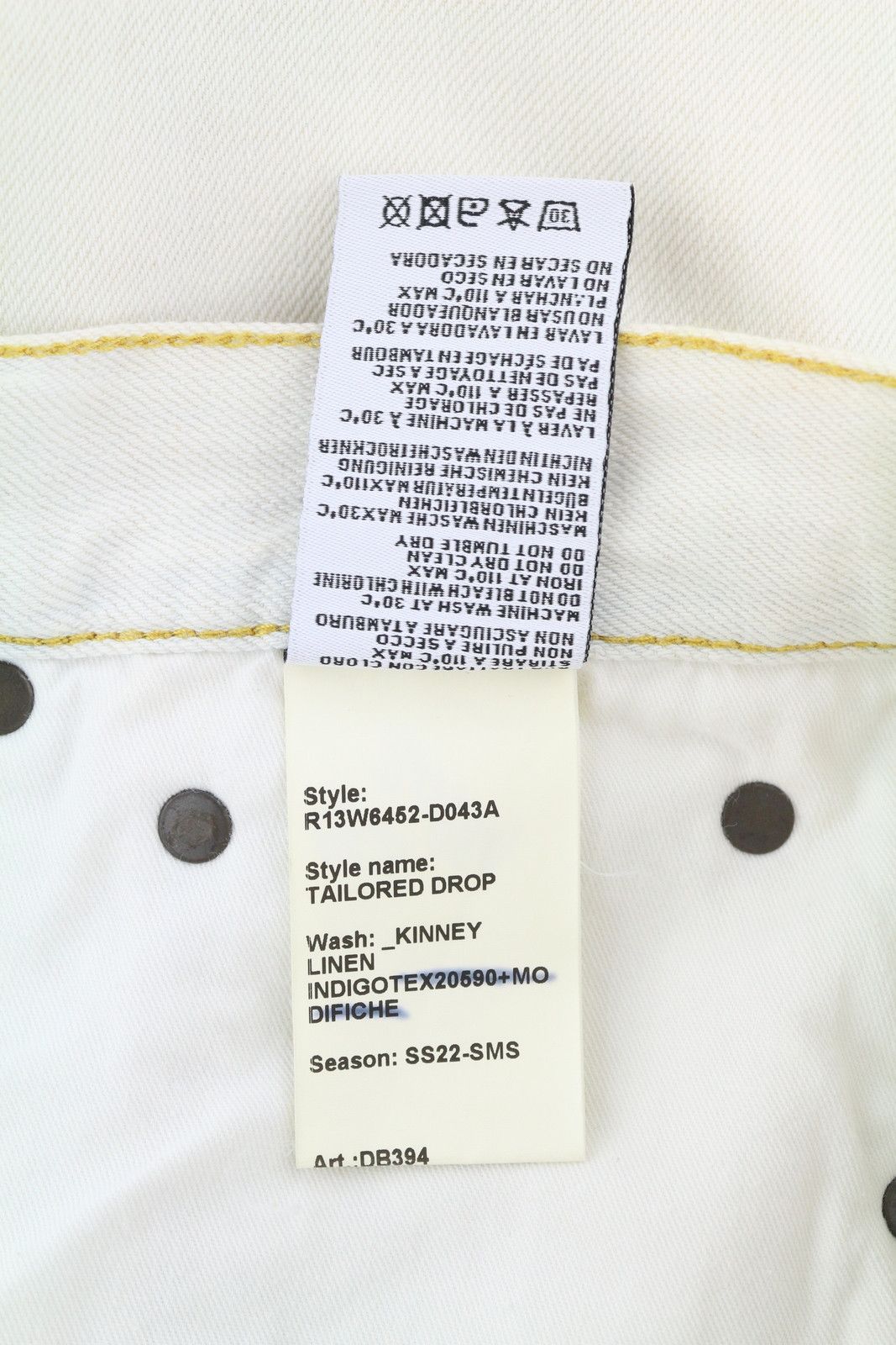 R13 TAILORED DROP 27 Kinney Linen Indigo Cropped Jeans 86199 Size 27" / US 4 / IT 40 - 10 Thumbnail