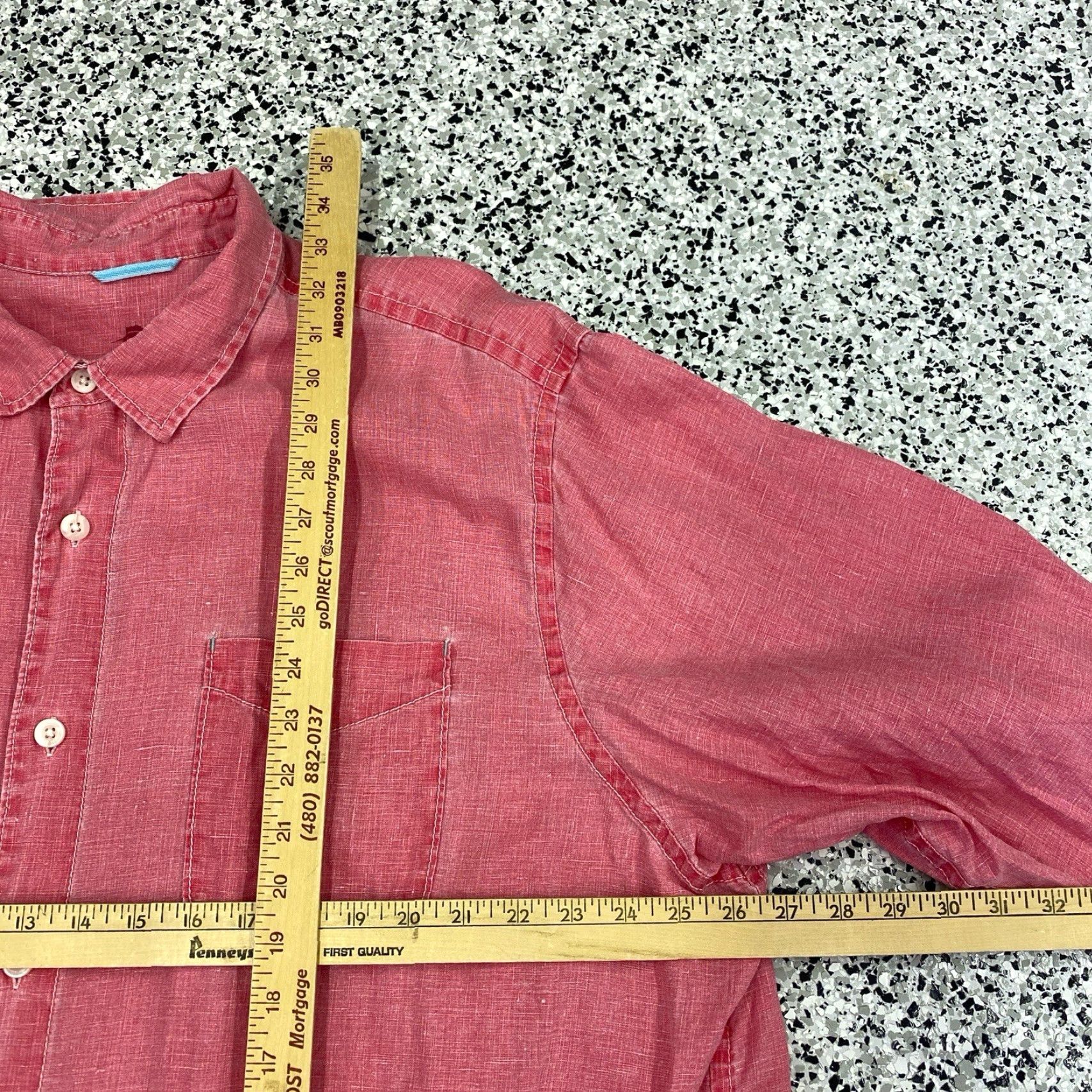 Tommy Bahama Tommy Bahama Shirt Mens 2XLT Pink Linen Button Down Long Sleeve Casual Size US XXL / EU 58 / 5 - 2 Thumbnail