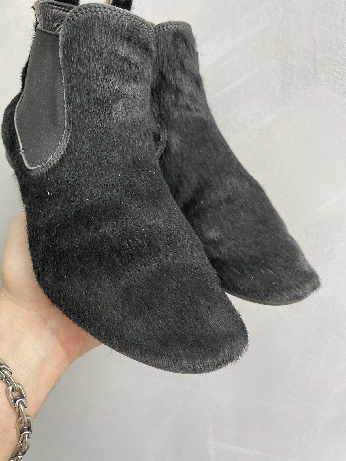 Vintage Vintage fur cow leather black GUIDI style boots 90s Size US 5 / EU 37 - 3 Thumbnail