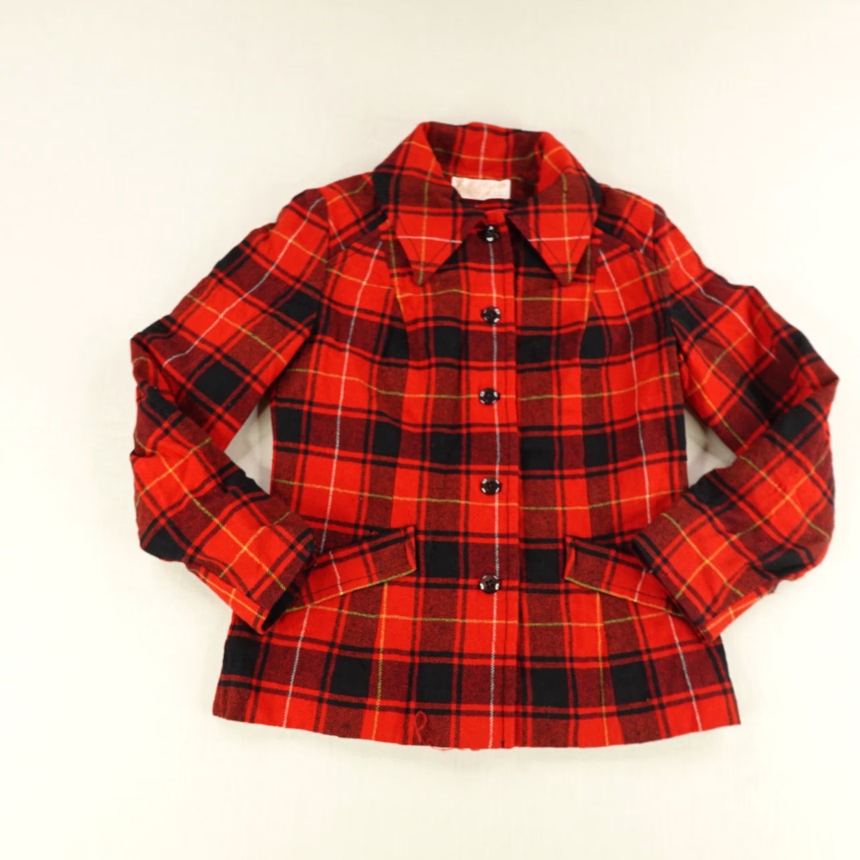 Pendleton VINTAGE Pendleton Wool Skirt Suit Women’s Size 10 Red Black Plaid 2-Piece Blazer Coat Business Casual Size 32" / US 10 / IT 46 - 2 Thumbnail